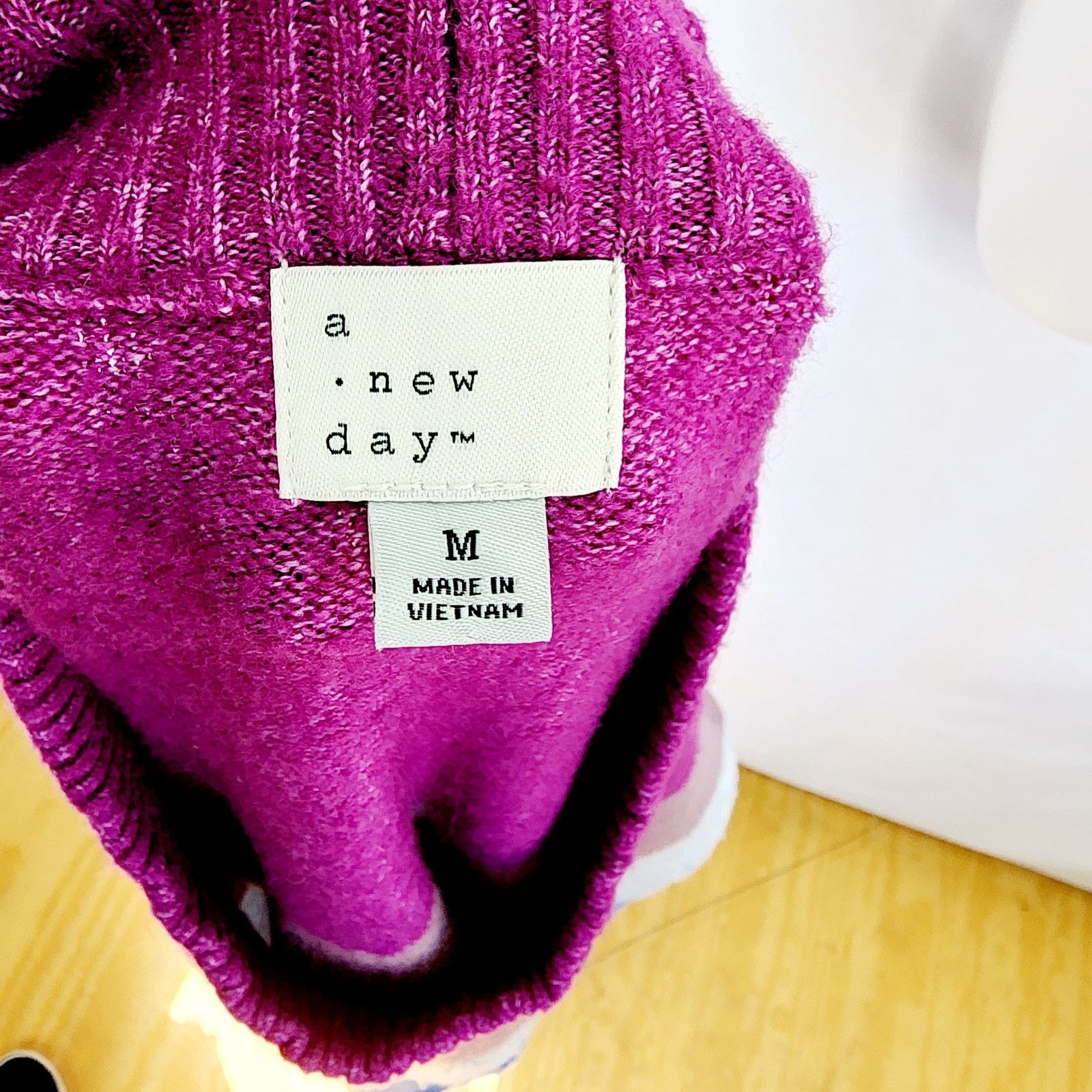 Other A New Day Purple, Gray & Blue Striped Winter Sweater Size M / US 6-8 / IT 42-44 - 3 Thumbnail