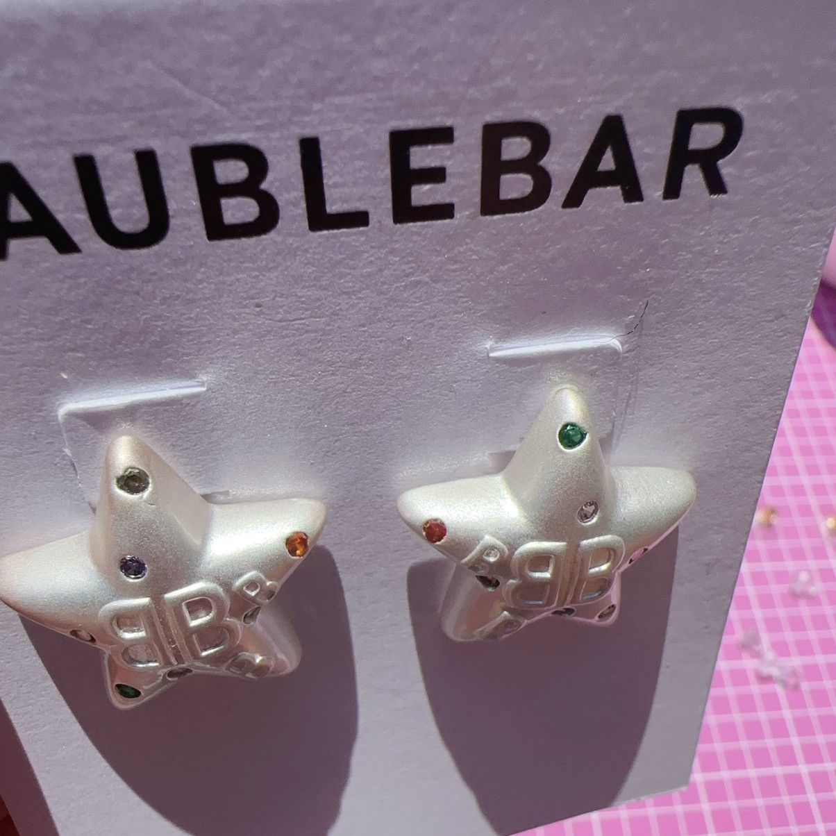 Designer Baublebar white silver star colorful diamonds paved Size ONE SIZE - 3 Thumbnail