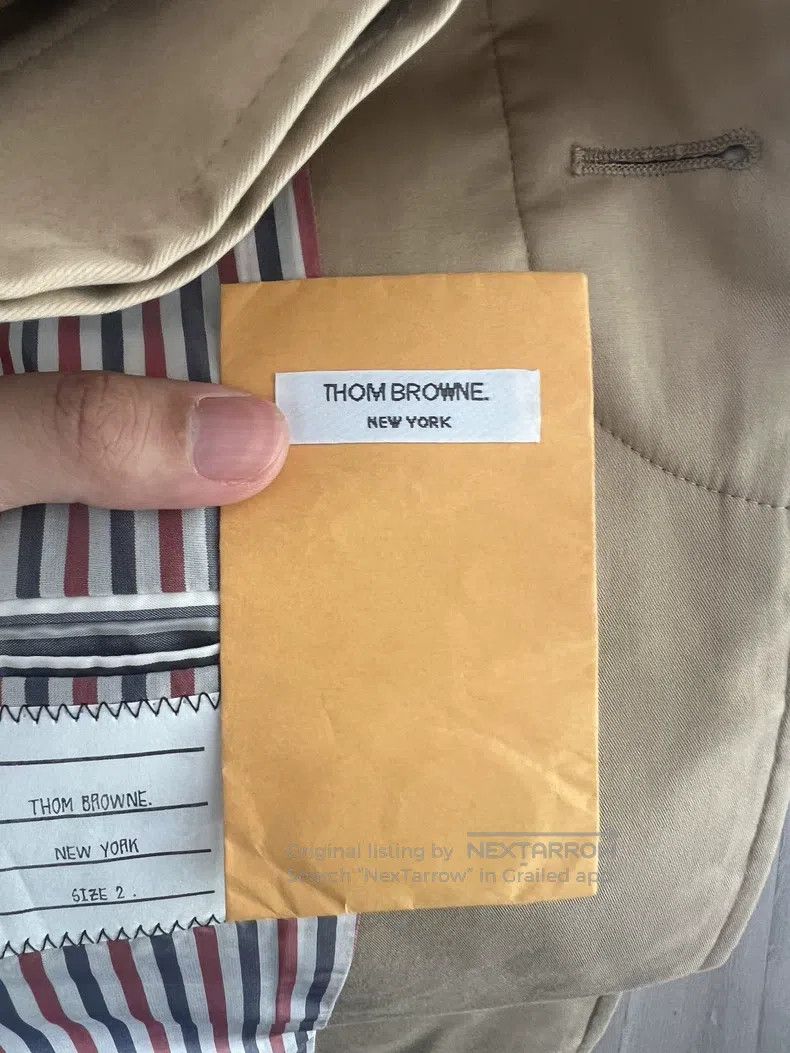 Thom Browne Thom Browne Khaki striped windbreaker jacket Size US M / EU 48-50 / 2 - 4 Thumbnail