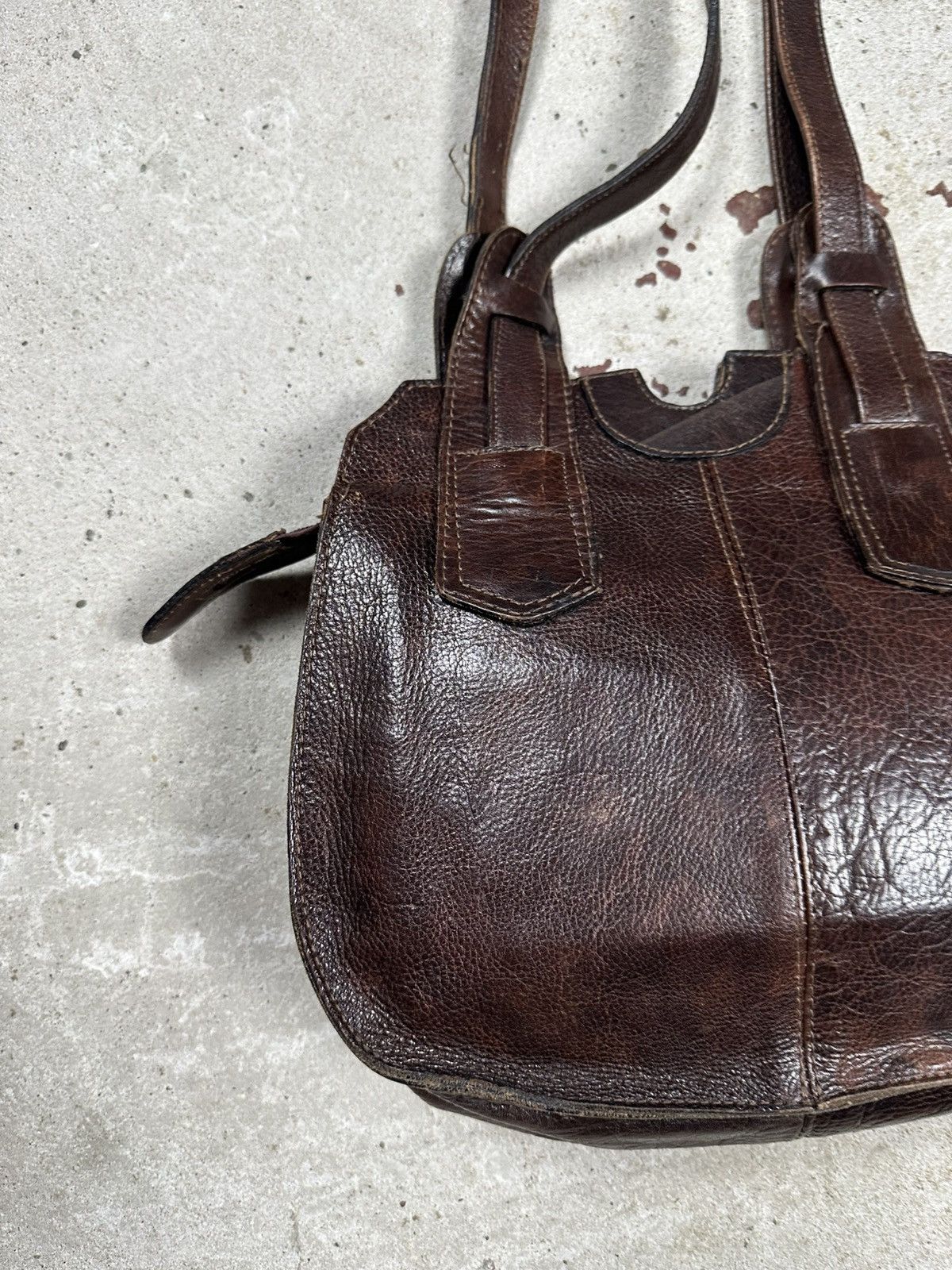 Vintage Vintage 90s Brown Utility Genuine Leather Hand Bag rare usa Size ONE SIZE - 11 Thumbnail
