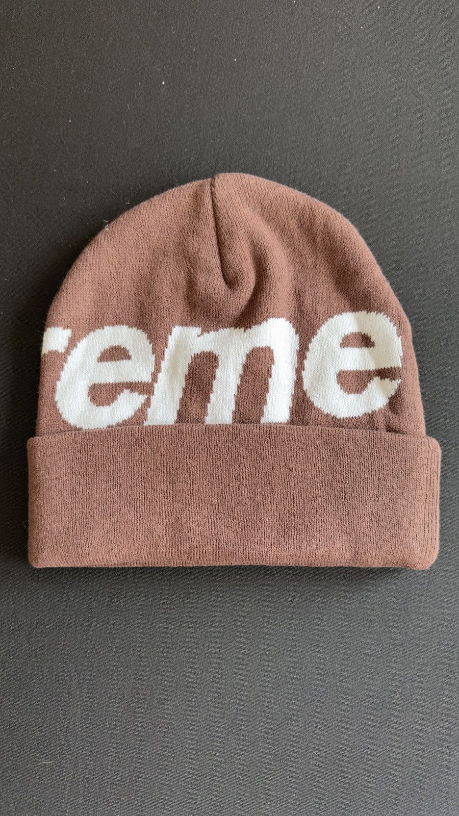 Supreme Supreme Big Logo Beanie Brown Size ONE SIZE - 2 Thumbnail