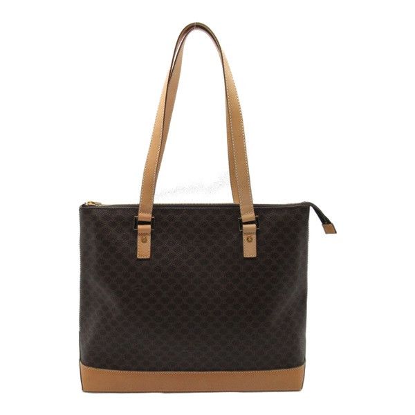 image of Celine Macadam Canvas Tote Bag in Brown, Women's