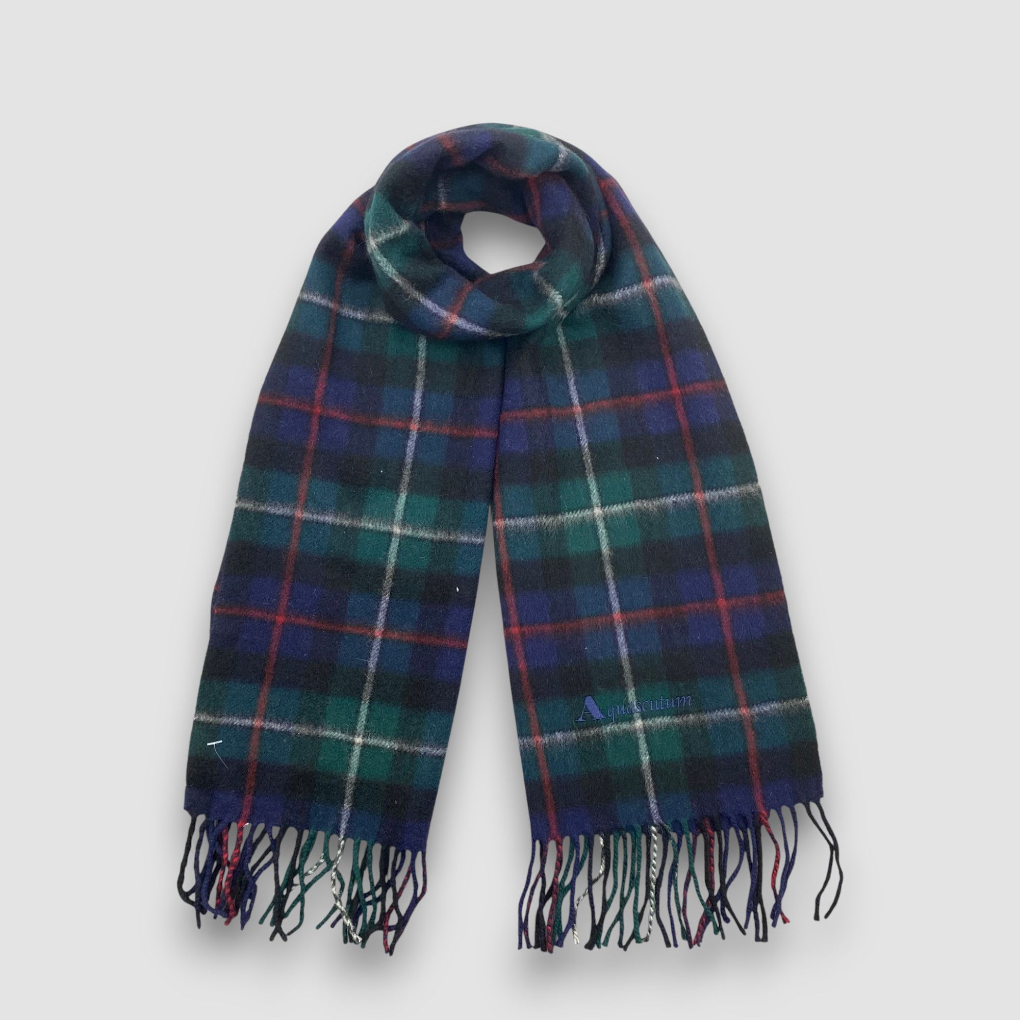 Aquascutum Vintage Aquascutum Scarf Muffler Wool Plaid Winter Scarves Size ONE SIZE - 1 Thumbnail