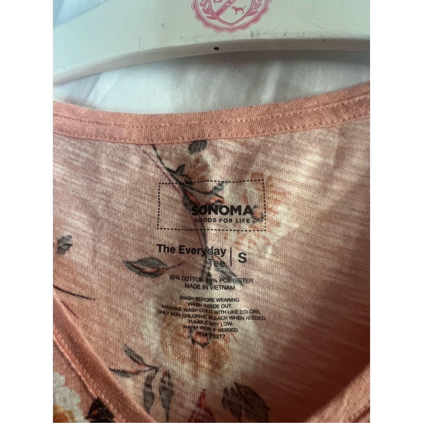 Sonoma Sonoma The Everyday Tee Orange Floral Shirt Woman’s Size Sma Size S / US 4 / IT 40 - 4 Thumbnail