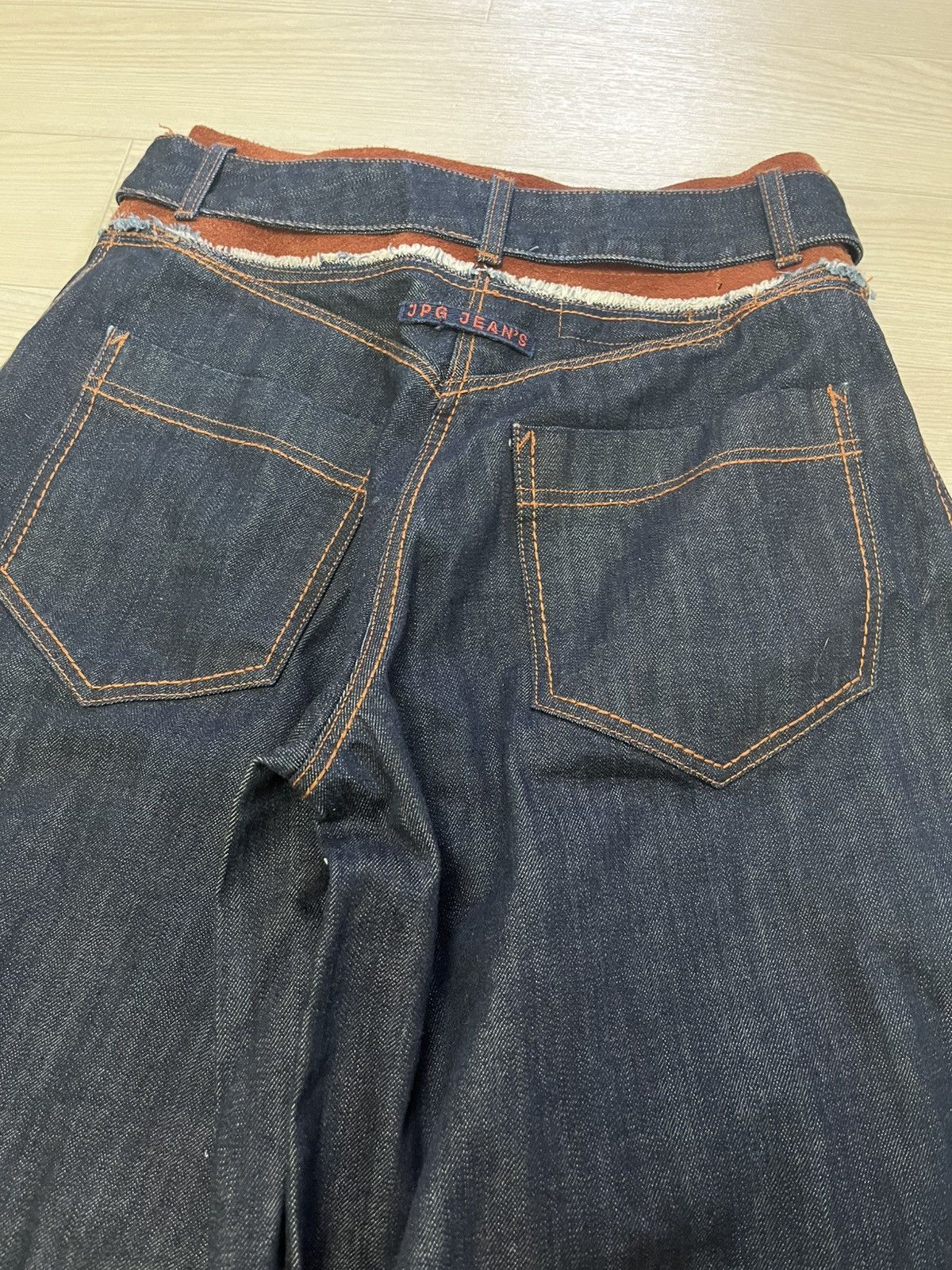 Jean Paul Gaultier 27 Jean Paul Gaultier belted leather Super wide denim pants Size US 30 / EU 46 - 9 Thumbnail