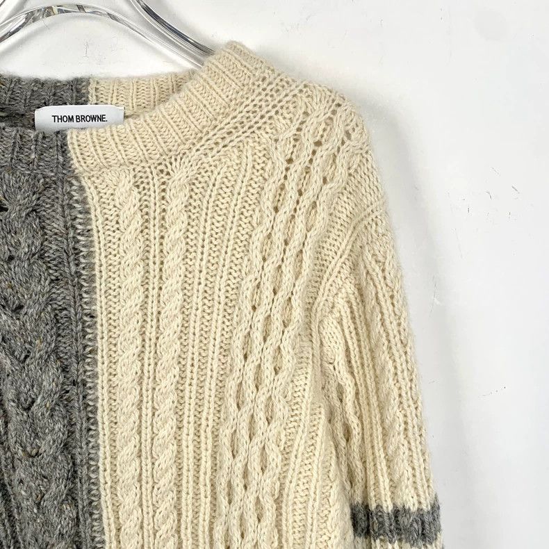 Thom Browne Thom Browne size3 Round neck long sleeve knit sweater Size US L / EU 52-54 / 3 - 3 Thumbnail