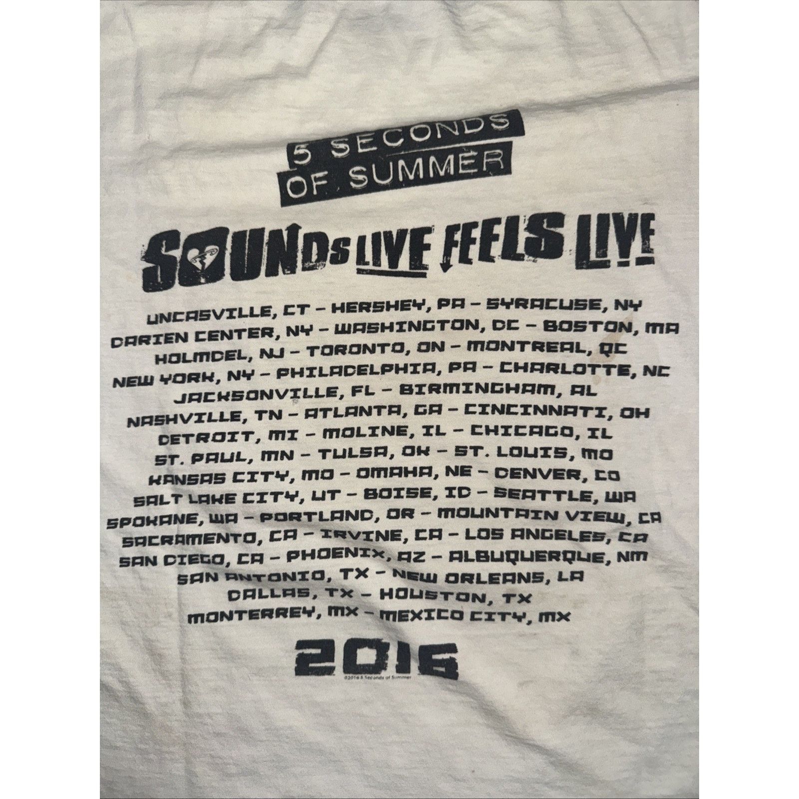 Band Tees × Vintage 5 Seconds of Summer Band T-Shirt Medium 19x22 Graphic Tour Size US M / EU 48-50 / 2 - 6 Thumbnail