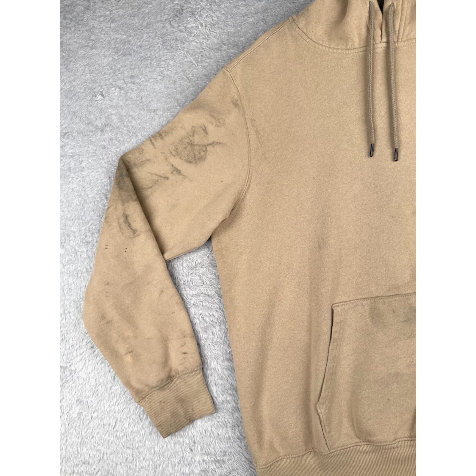 The North Face VINTAGE The North Face Hoodie Shirt Men L Beige Cotton Jersey Logo Embroidered Drawstring Hooded Crew Neck Long Sleeve Sports Outdoor Size US L / EU 52-54 / 3 - 3 Thumbnail