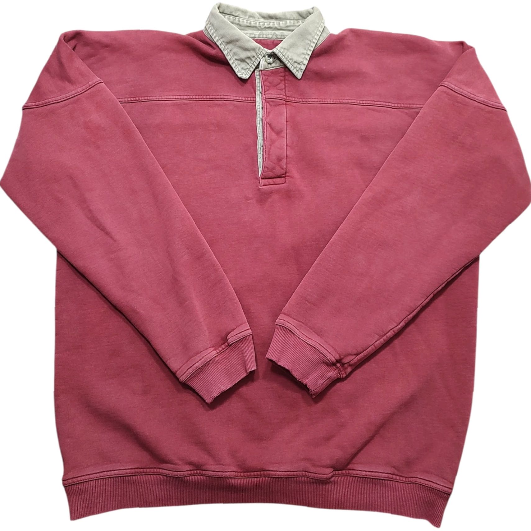 Vintage CABELAs Sweatshirt Mens LT Red Long Sleeve Henley Collared Style Tag Large Tall Size US L / EU 52-54 / 3 - 2 Thumbnail