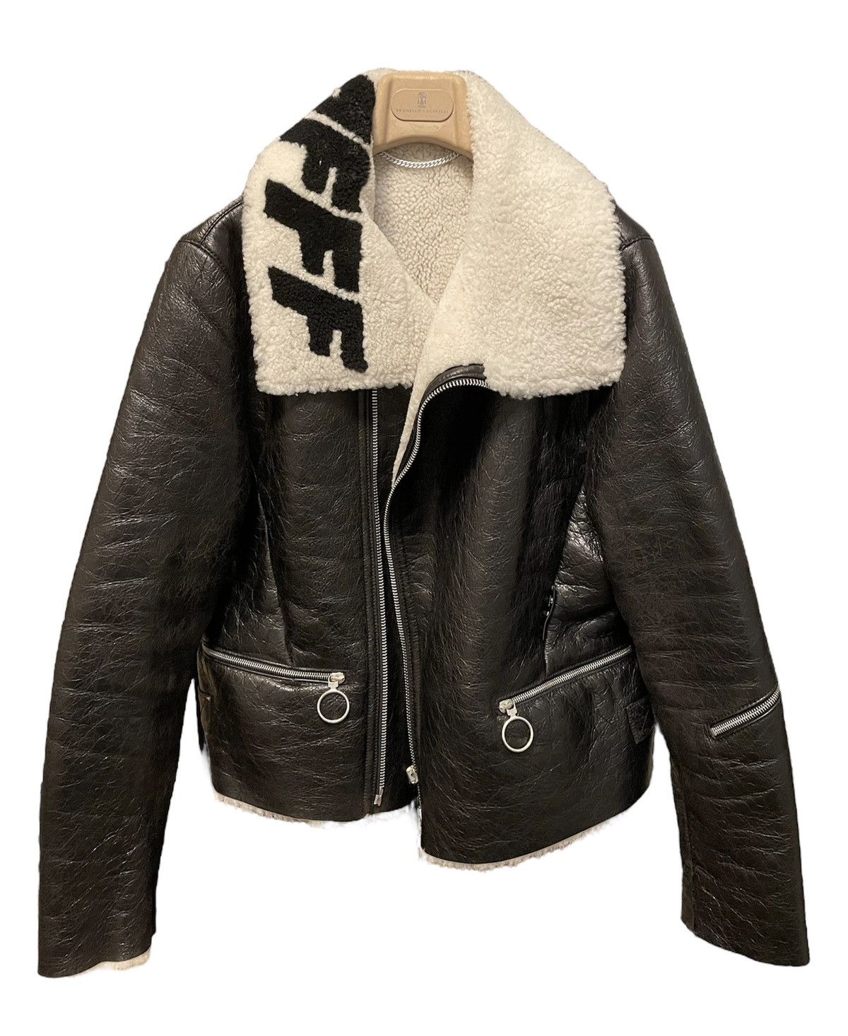 Off-White 🔥Off-White🔥Shearling Leather Jacket Size US M / EU 48-50 / 2 - 1 Thumbnail