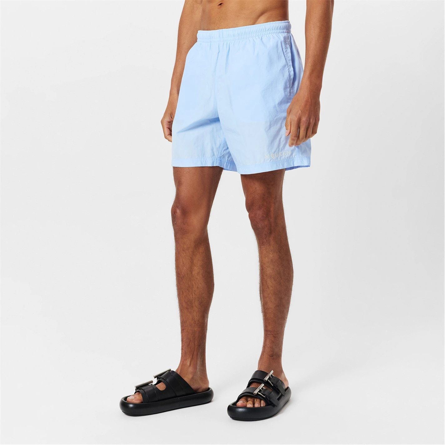 Alexander McQueen o1g2r1mq0326 Logo Quick-Dry Tailored Fit Swim Shorts in Blue Size US 34 / EU 50 - 3 Thumbnail