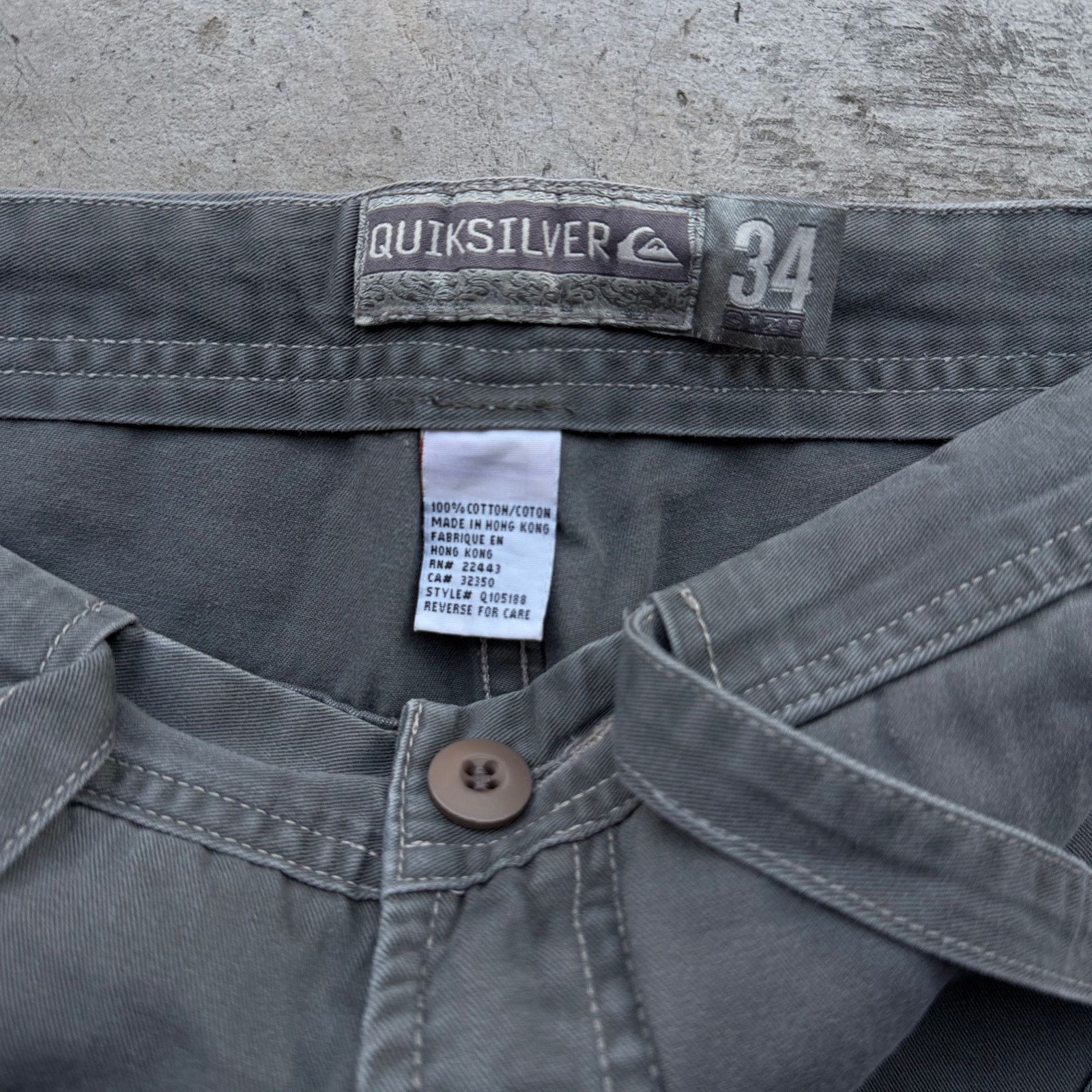Quicksilver Vintage surf Quiksilver Grey Cargo Pants Drawstring Size 34 Size US 34 / EU 50 - 2 Thumbnail