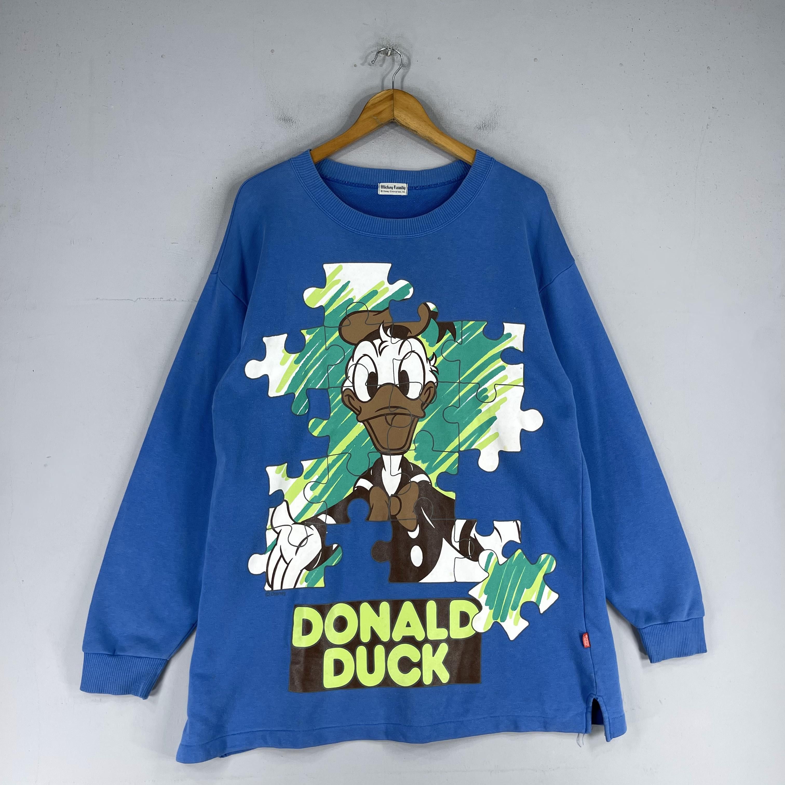 Disney × Vintage Vintage 90's DONALD DUCK Puzzle Printed Pullover Sweater Size US M / EU 48-50 / 2 - 3 Thumbnail
