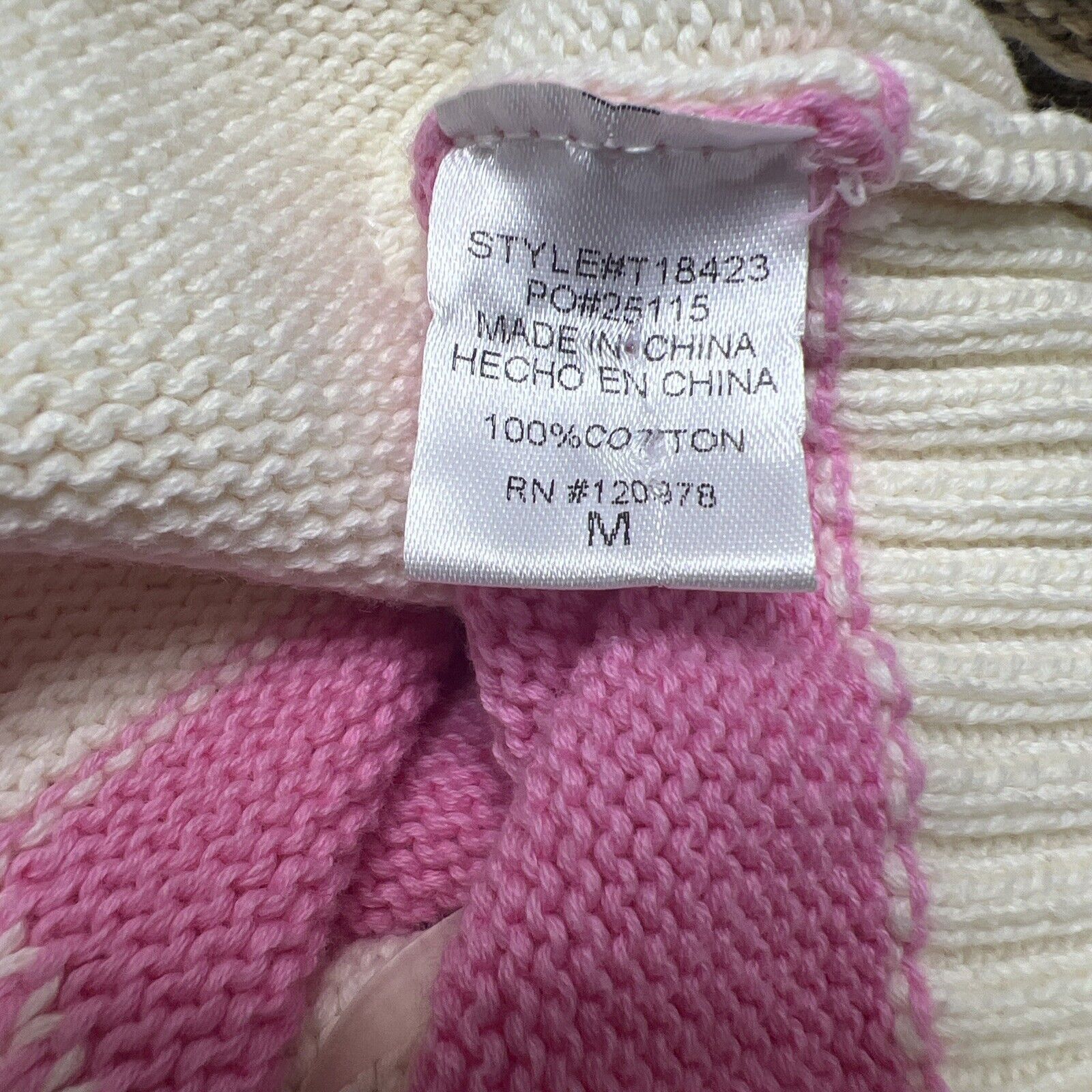 Other Entro Women Pink White Crochet Flowers Stretch Knit Top Sz M Size M / US 6-8 / IT 42-44 - 6 Thumbnail