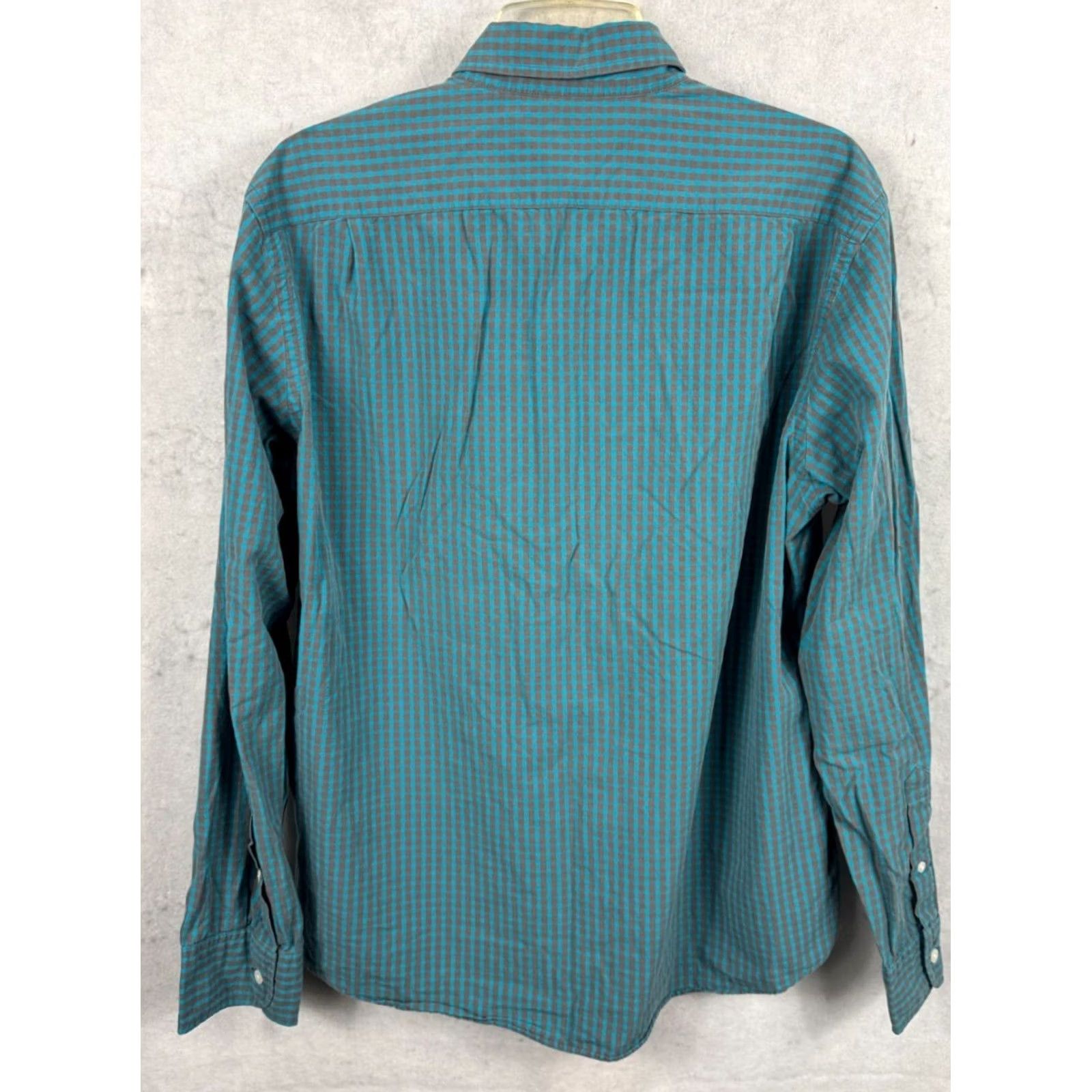 J.Crew J CREW Slim Fit Shirt Mens XL Blue Gray Gingham Check Button Down 100 Cotton L/S Size US XL / EU 56 / 4 - 5 Thumbnail