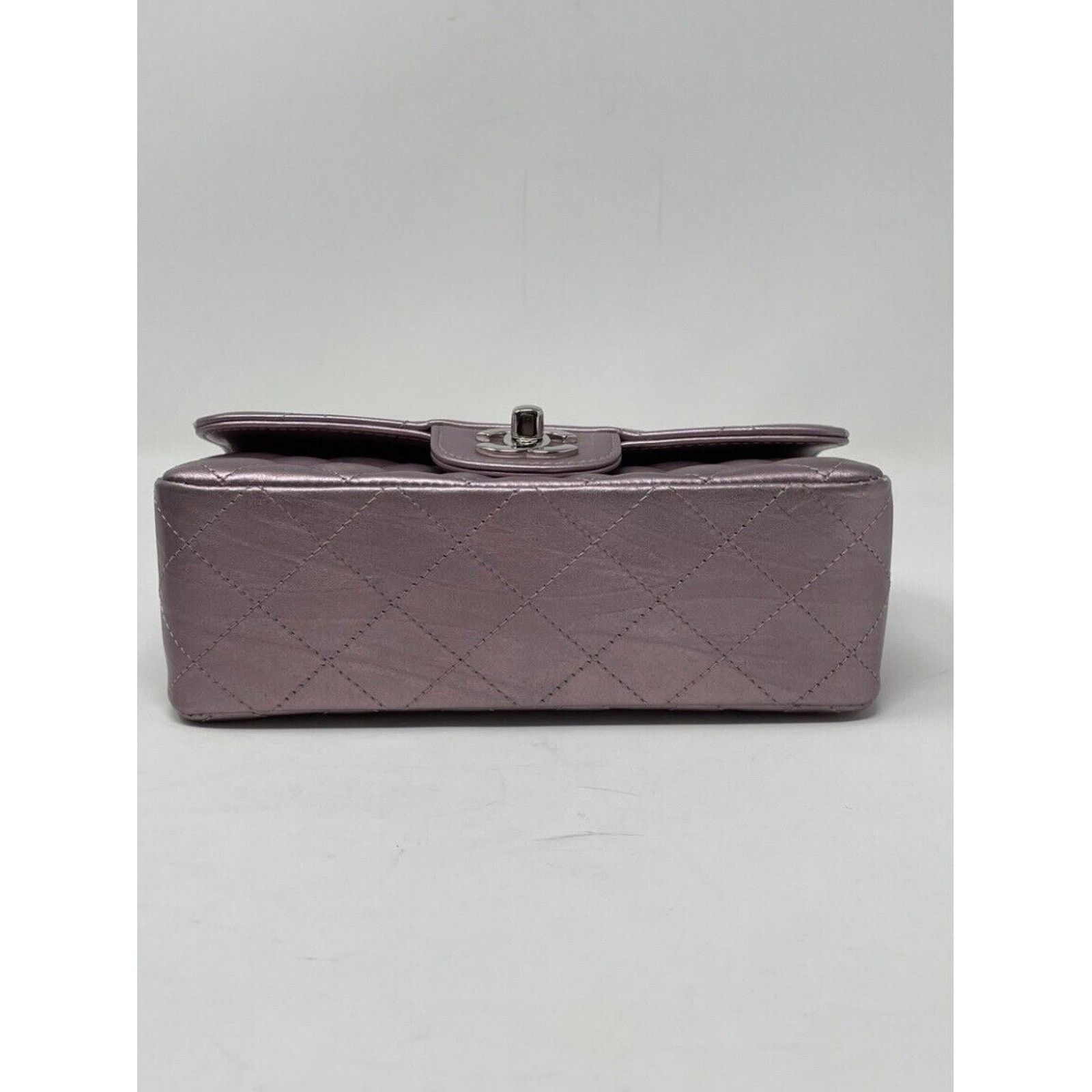 Chanel Mini Rectangular Classic Purple Iridescent Calfskin Flap Size ONE SIZE - 8 Thumbnail