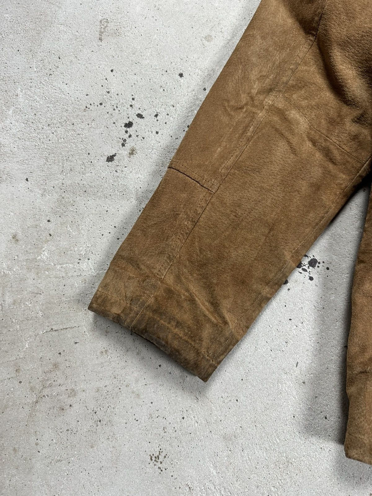 Vintage Vintage y2k Brown Leather Suede Jacket Fleece Collar Sherpa Size US XL / EU 56 / 4 - 14 Thumbnail
