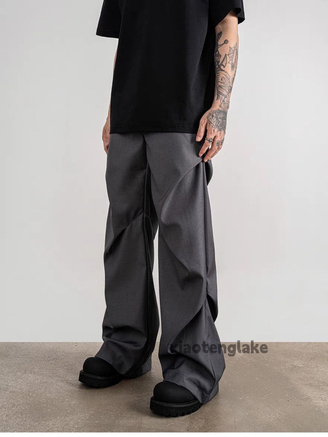 Designer × Japanese Brand × Vintage retro stack utility loose baggy pleated yuppie pants Size US 32 / EU 48 - 1 Thumbnail