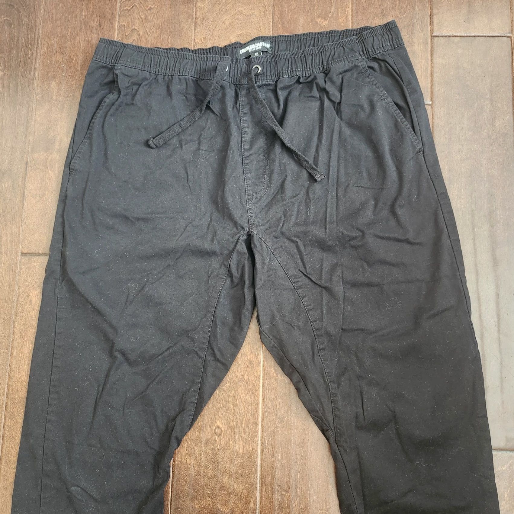 Crooks & Castles Crooks & Castles Jogger Pants Mens Size 38 Black Cargo Pocket Regular Fit Cotton Spandex Streetwear Size US 38 / EU 54 - 6 Thumbnail