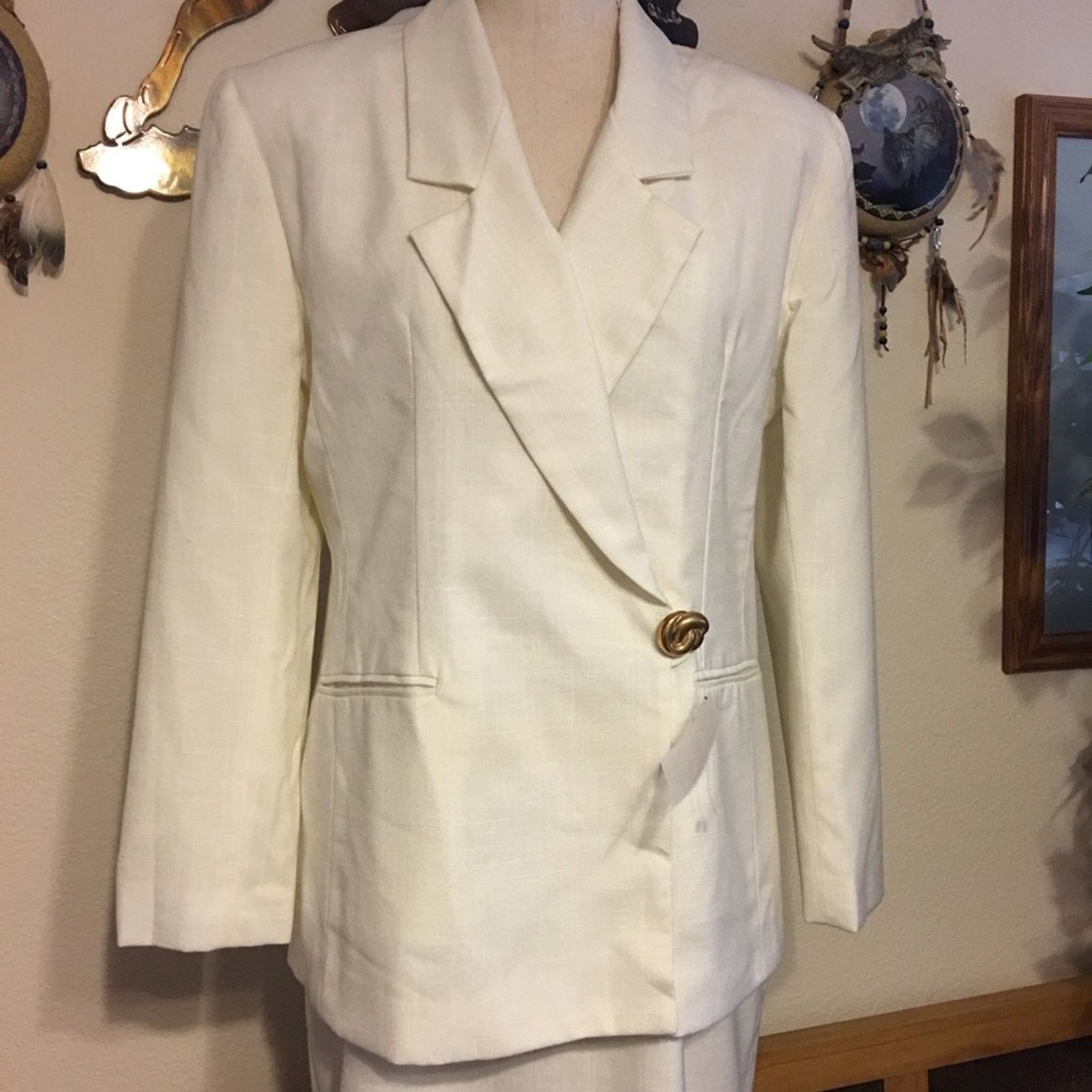 Other Chad Stevens cream jacket skirt and suit set 6P Size M / US 6-8 / IT 42-44 - 2 Thumbnail