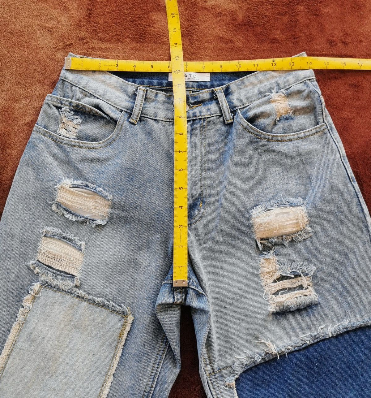 In The Attic In The Attic Homme Patchwork Crop Legs Jeans Size US 28 / EU 44 - 9 Thumbnail