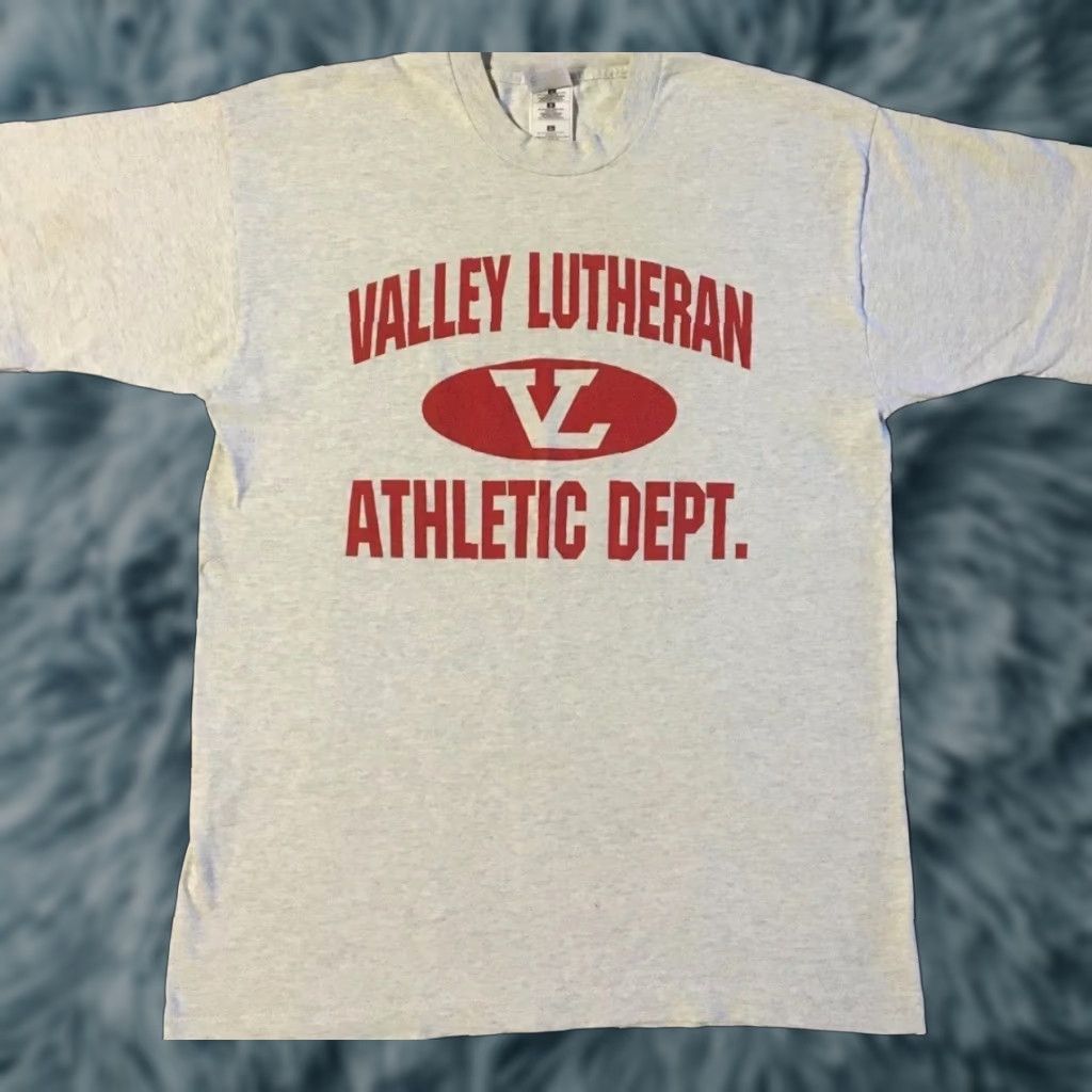 Vintage Vtg 90s Valley Lutheran School Faded PE Shirt L Track Football Skate Grunge 80s Size US L / EU 52-54 / 3 - 1 Thumbnail