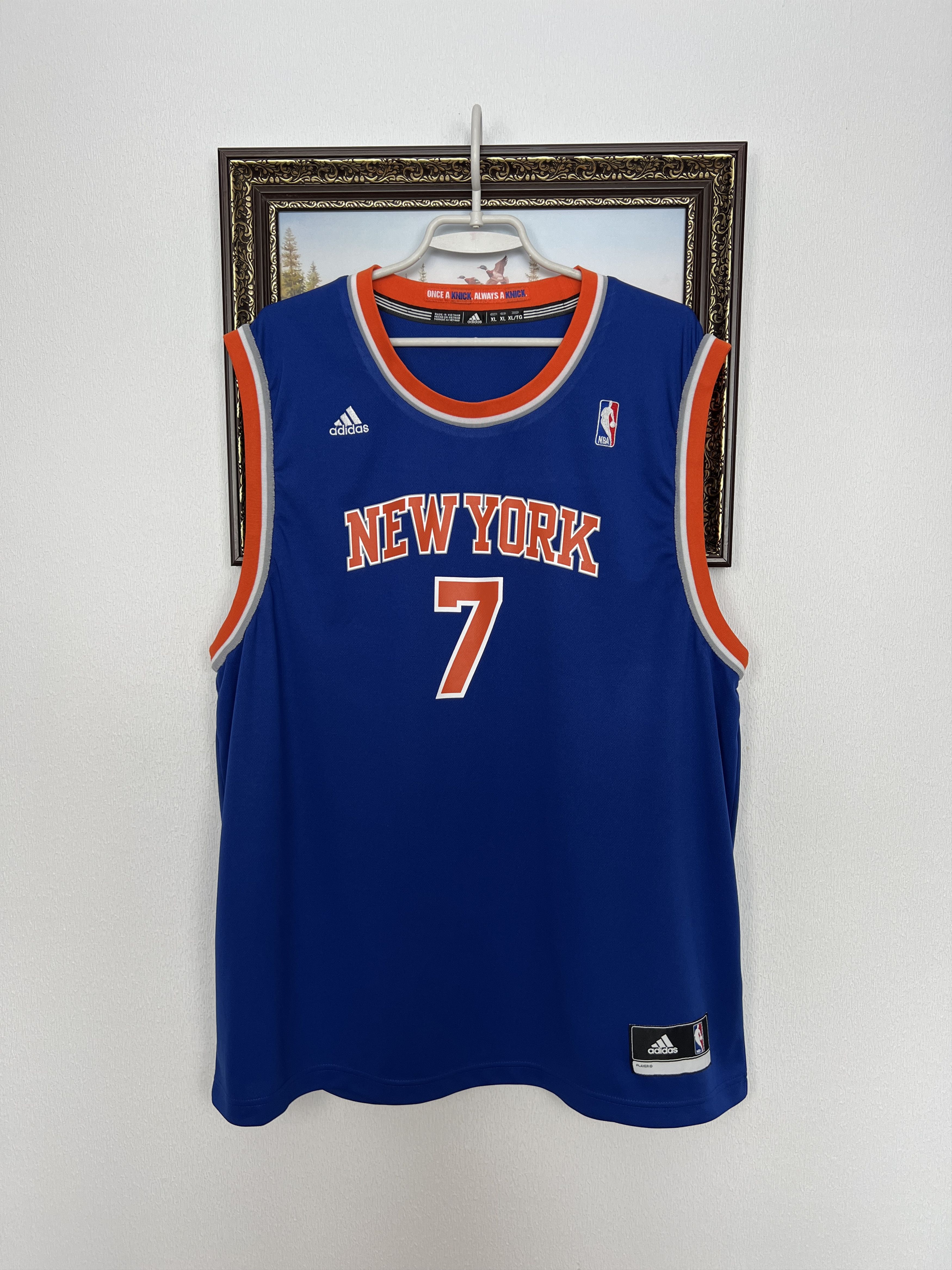 Champion Vintage Adidas New York Knicks #7 Anthony NBA Jersey Blue Size US XL / EU 56 / 4 - 1 Thumbnail