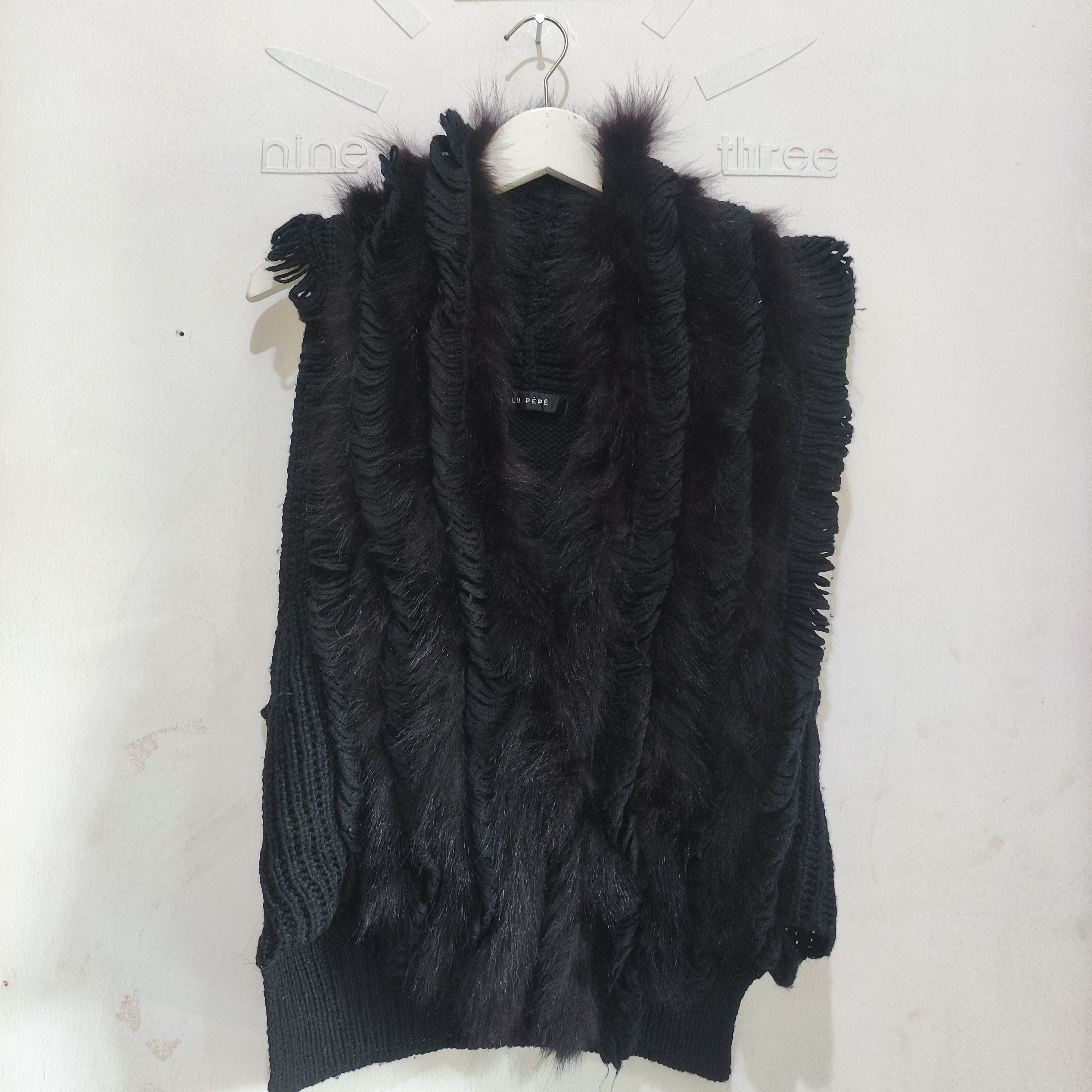 Vintage Vest Knitwear Fur Blu pepe Size L / US 10 / IT 46 - 1 Thumbnail
