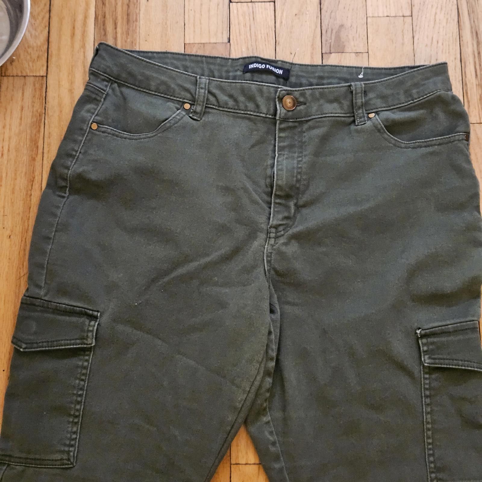 Designer Indigo Fusion Women's Cargo Pants - Size 16 - Olive Green Size 38" / US 16 / IT 52 - 3 Thumbnail