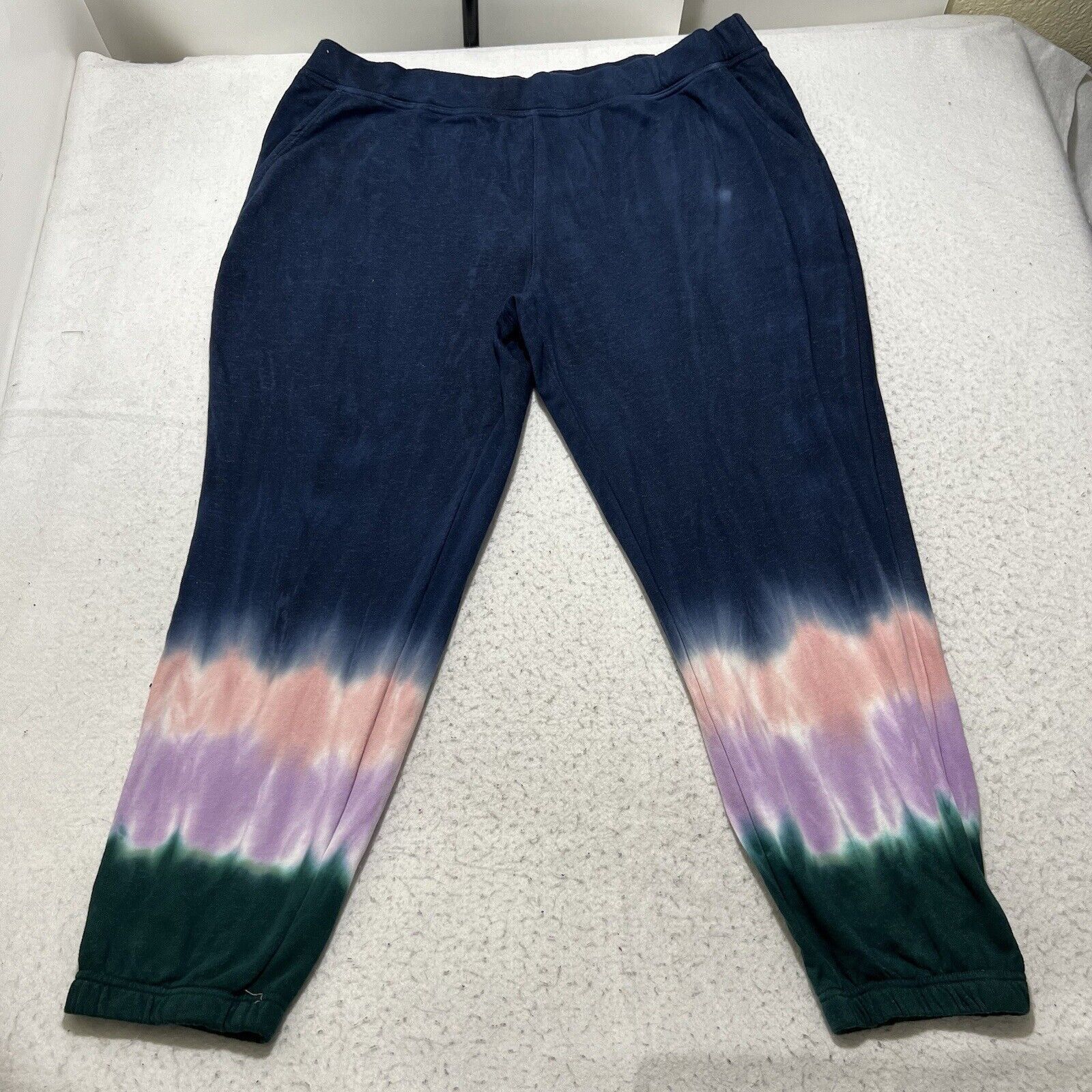 Wildfox Wildfox XXL Relaxed Tie Dye Ombre Joggers Blue Sweatpants Size 42" / US 20 - 1 Thumbnail