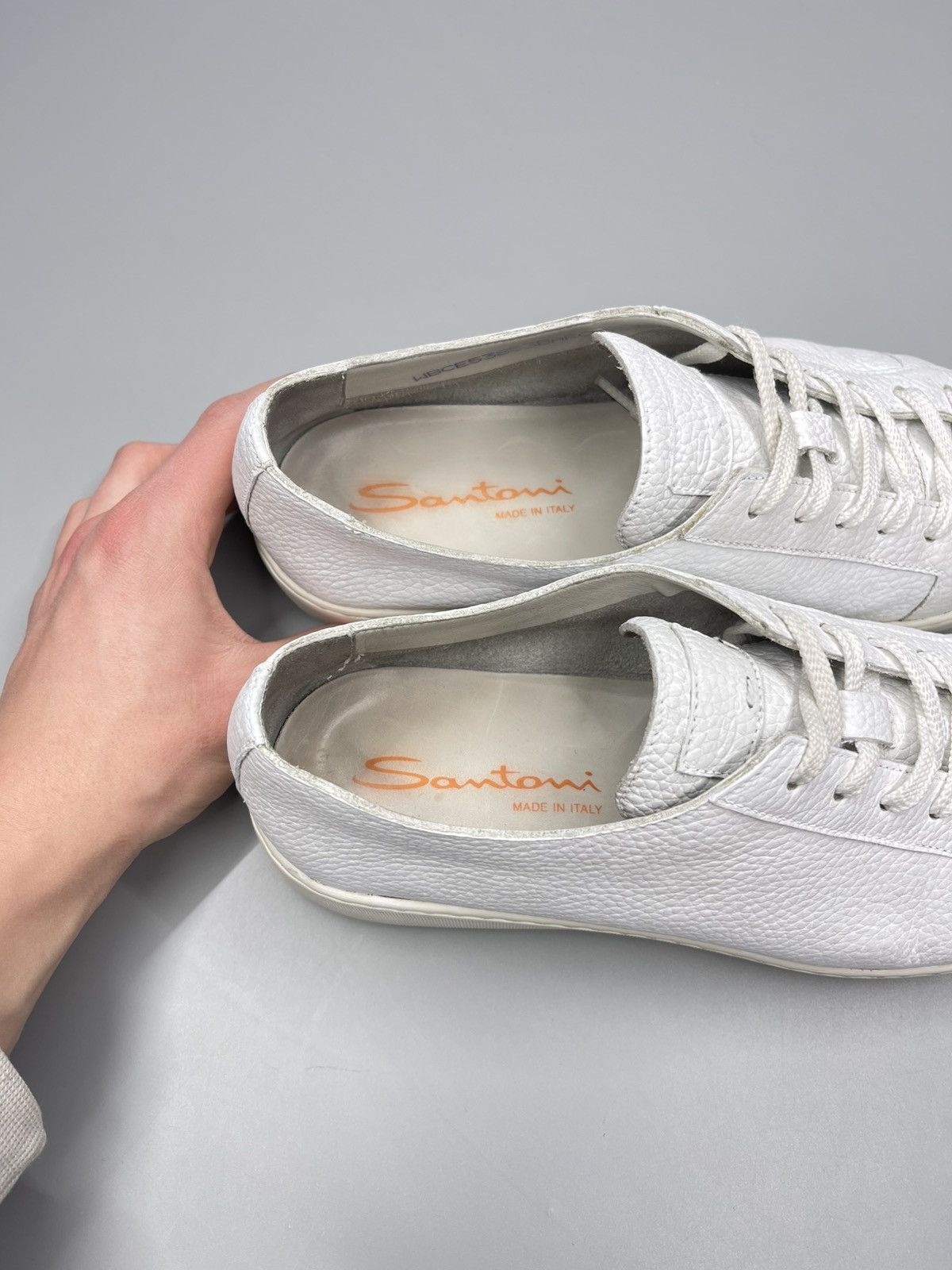 Santoni Santoni Leather Low Top Sneakers Size US 5.5 / EU 38 - 7 Thumbnail