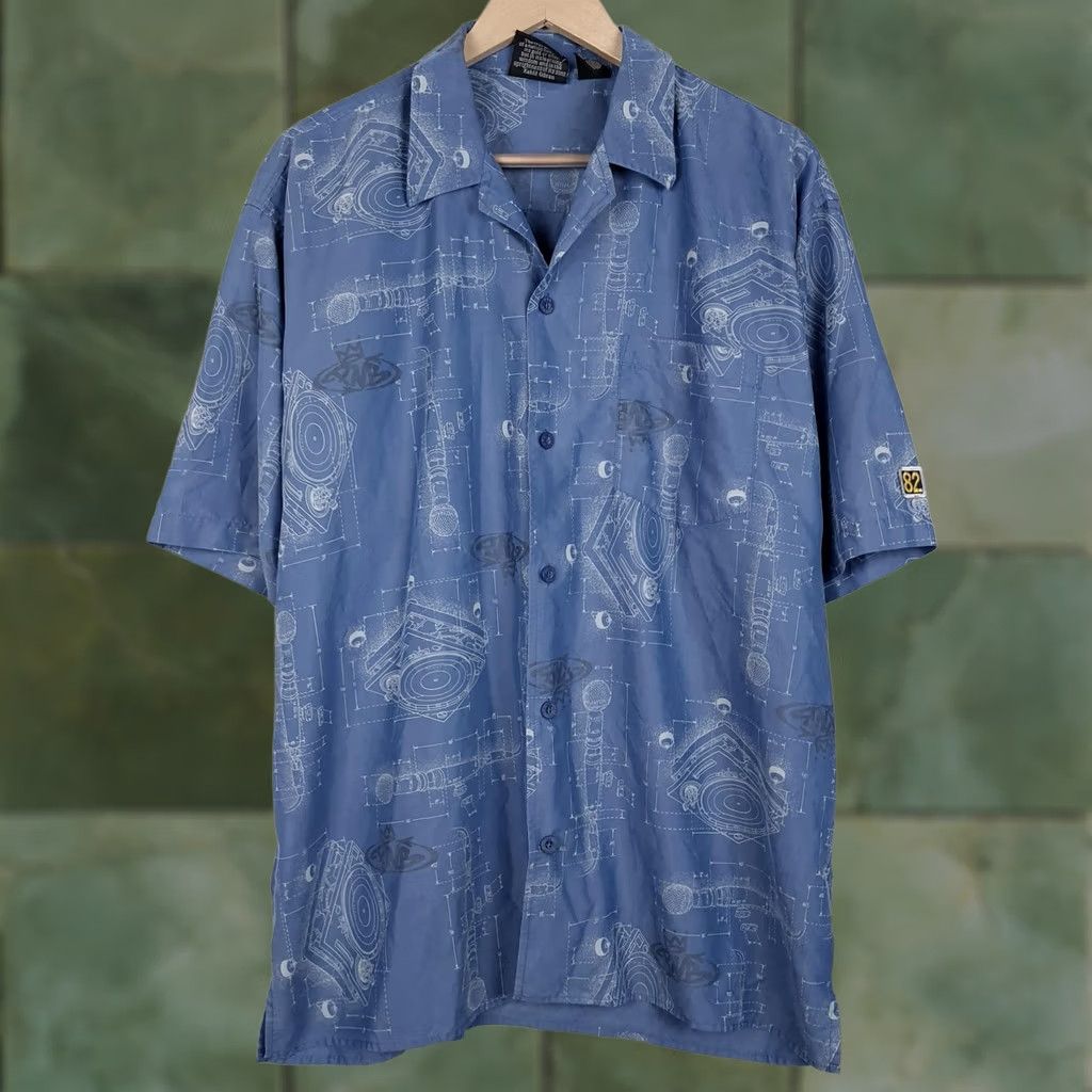 Vintage VINTAGE PNB Nation Clothing Shirt Mens XL Blue DJ Turntable Hip Hop Graphic Print 90s Casual Masculine Size US XL / EU 56 / 4 - 1 Thumbnail