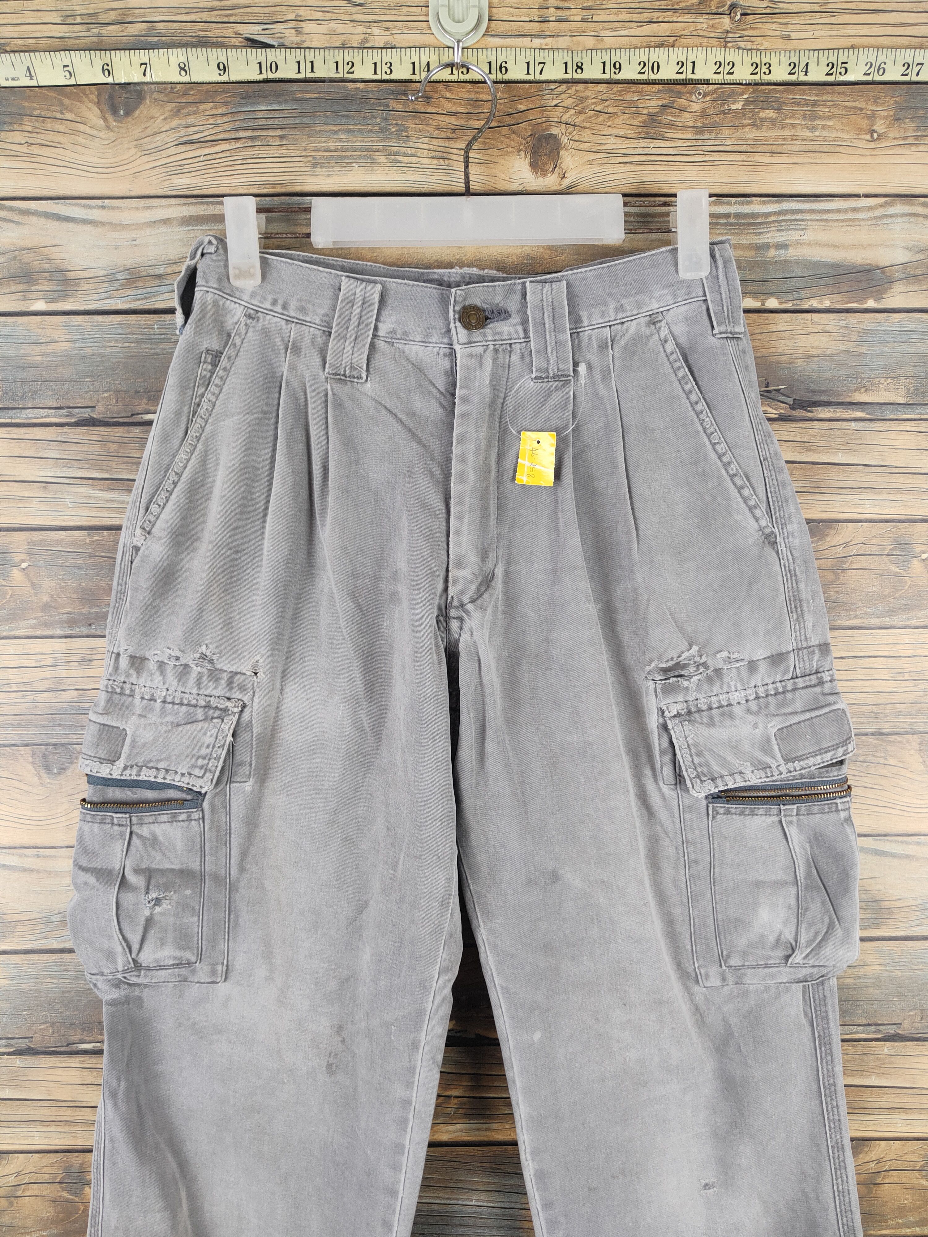 Japanese Brand DL Grancisco Gray Multipocket Cargo Pants #46-258T Size US 27 - 2 Thumbnail