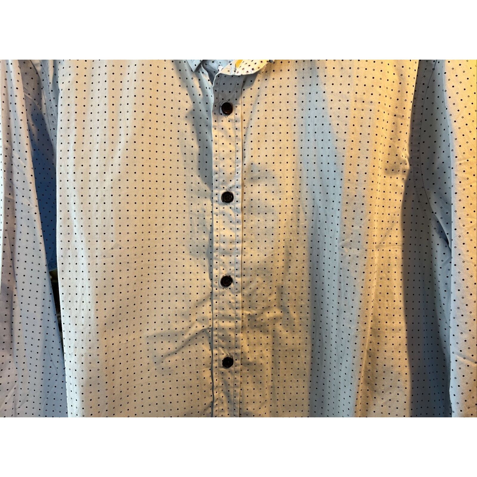 Other Level Ten Men's L Blue Polka Dot Button Down LS Cotton Shirt Size US L / EU 52-54 / 3 - 11 Thumbnail