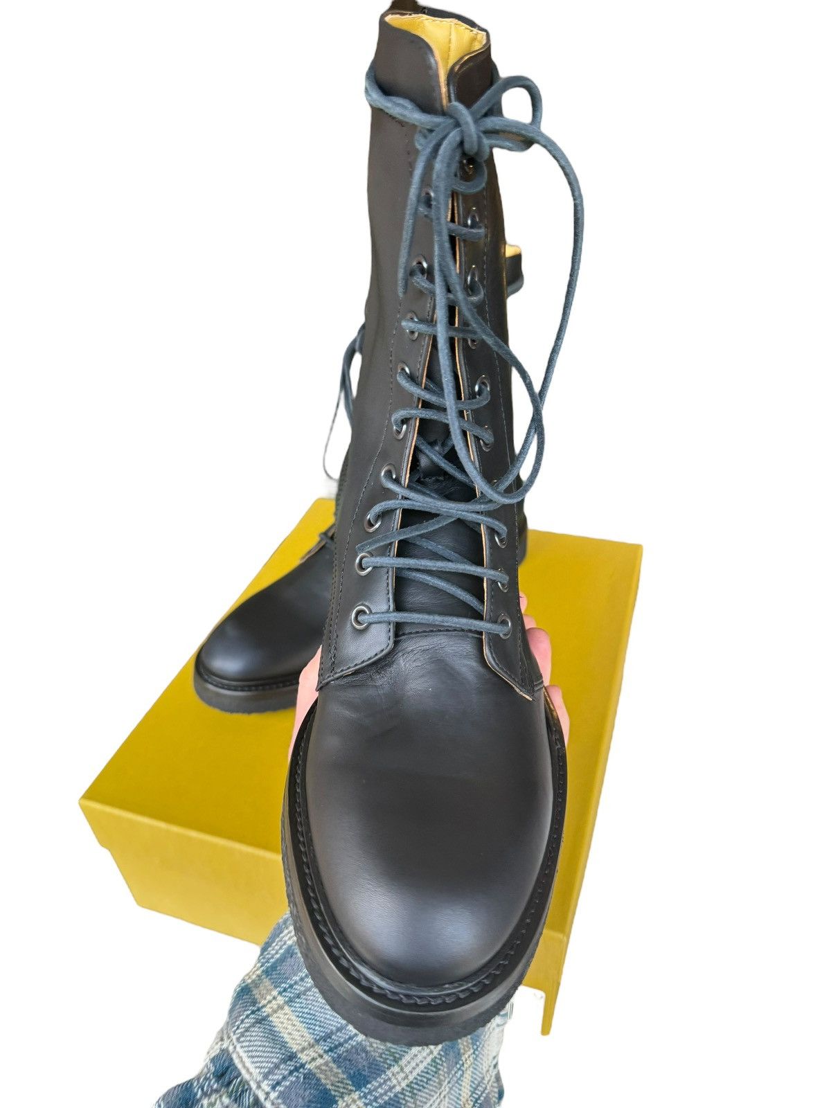 Rhude Combat Boot Matte Italian Leather (Black) Size US 9 / EU 42 - 8 Thumbnail
