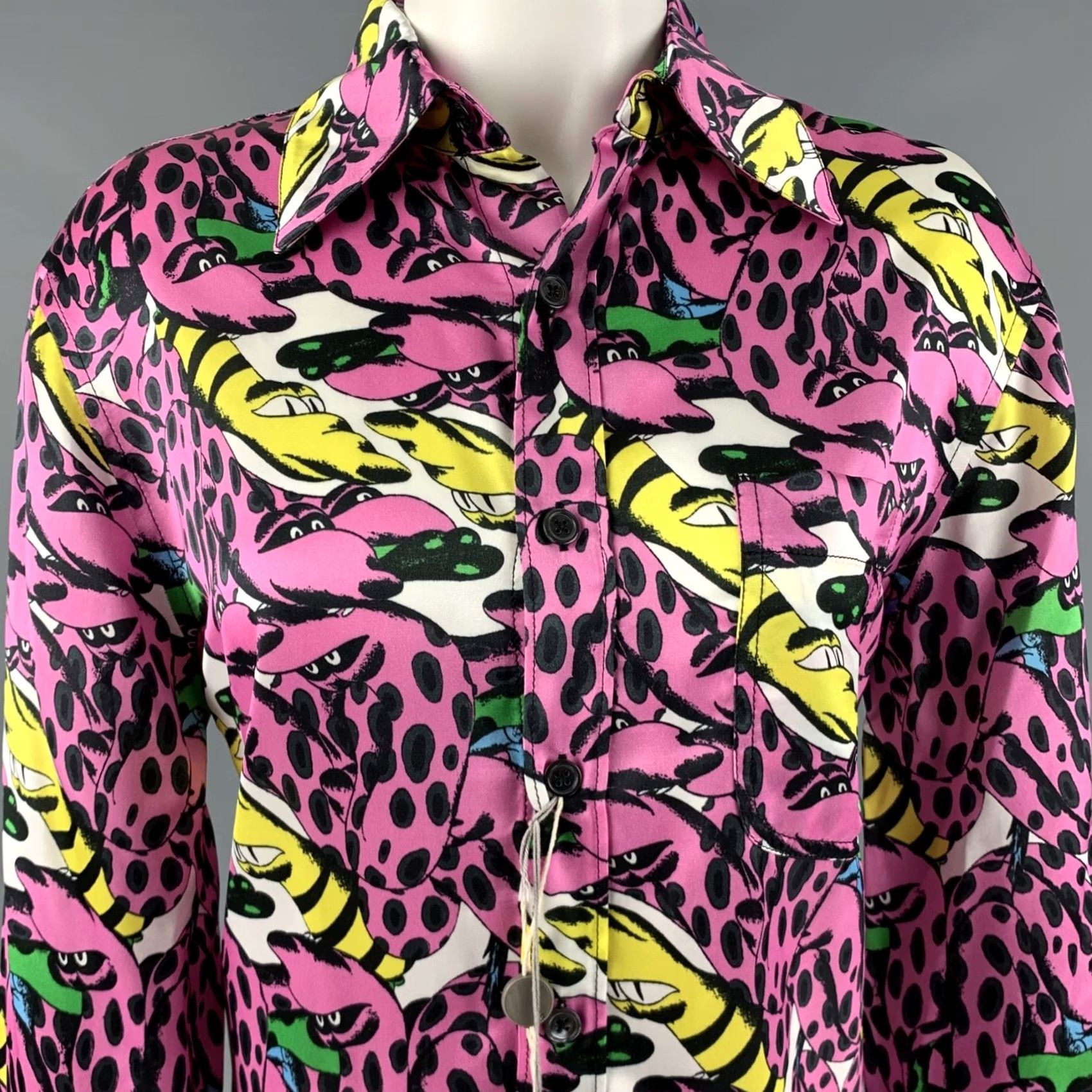 Marni MARNI Shirt Pink Multi-Color Viscose Print Button Up S Ladies Womens Size S / US 4 / IT 40 - 2 Thumbnail