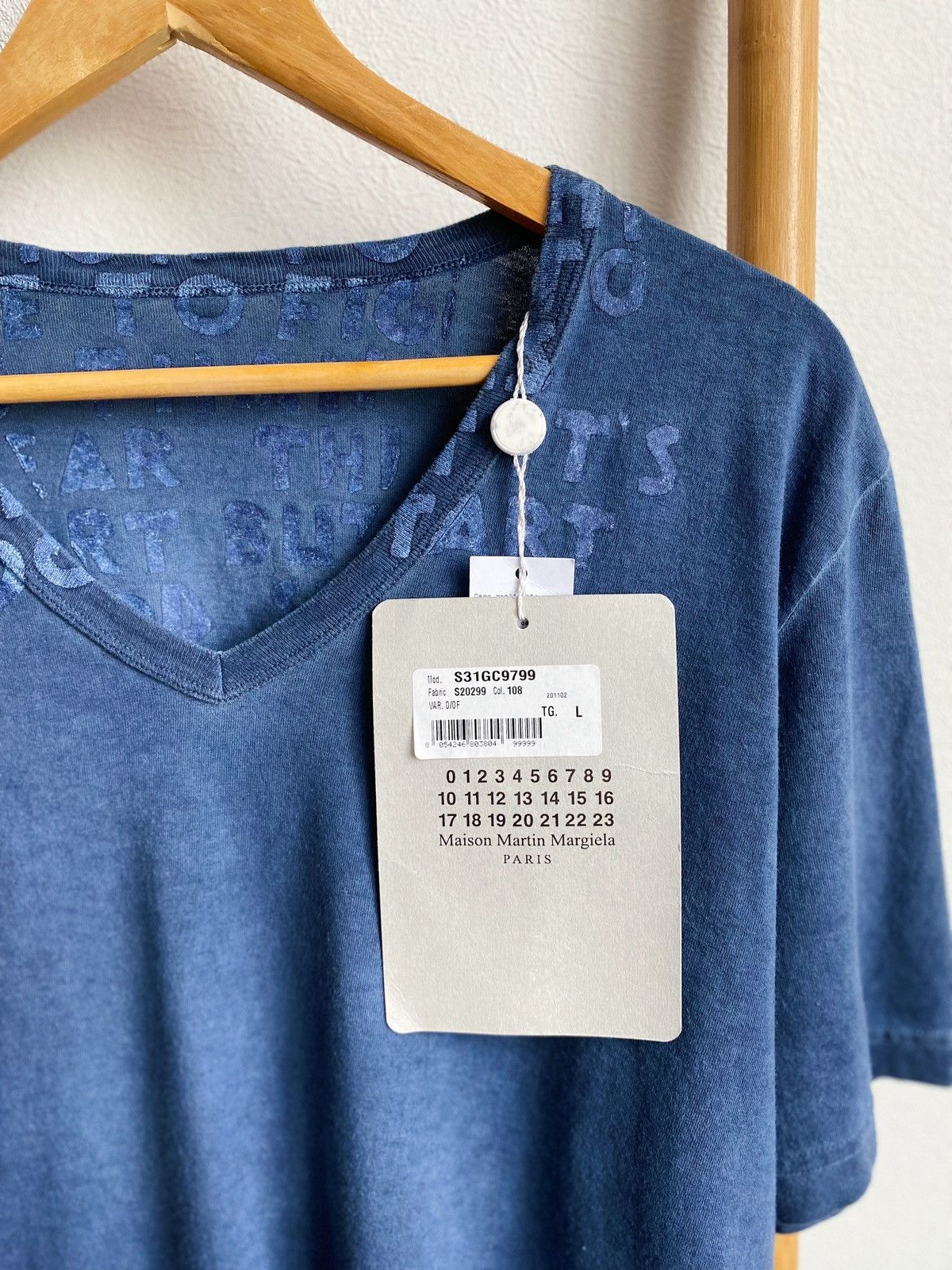 Maison Margiela MAISON MARTIN MARGIELA AIDS garment dyed v- neck t-shirt Size US L / EU 52-54 / 3 - 6 Thumbnail