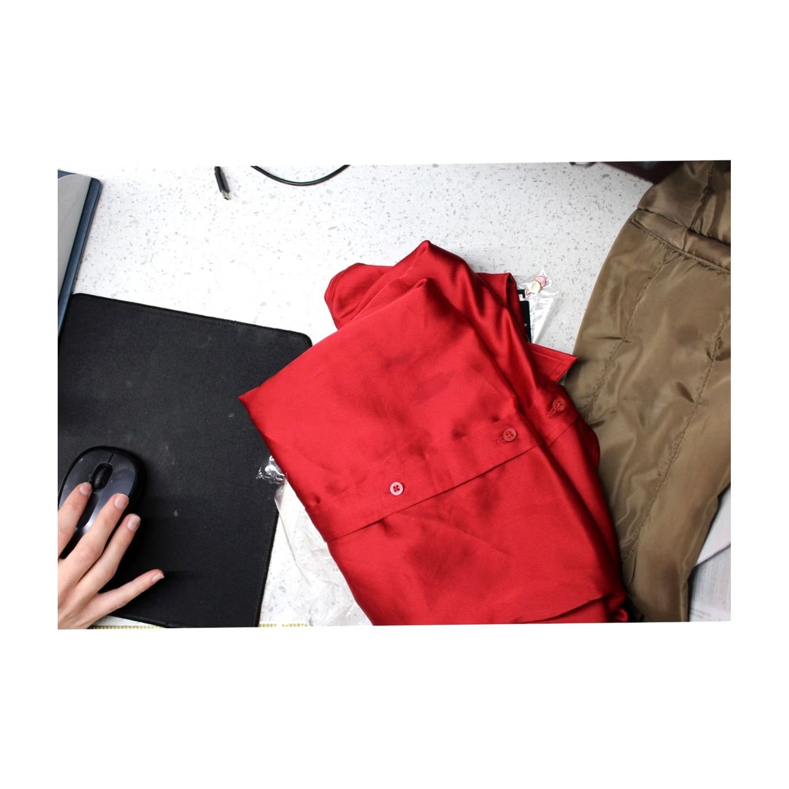 Ralph Lauren Ralph Lauren Womens Button Up Shirt, brightred, Plus Size 3X, Satin Charmeuse Size XXL / US 16-18 / IT 52-54 - 3 Thumbnail
