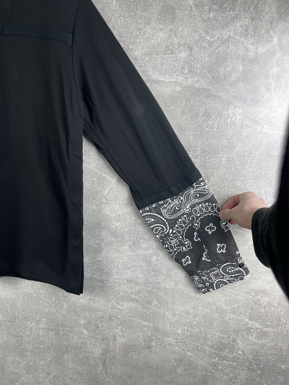 Sacai Sacai Bandana Panel Black Open Long Sleeve T-Shirt Size US S / EU 44-46 / 1 - 5 Thumbnail