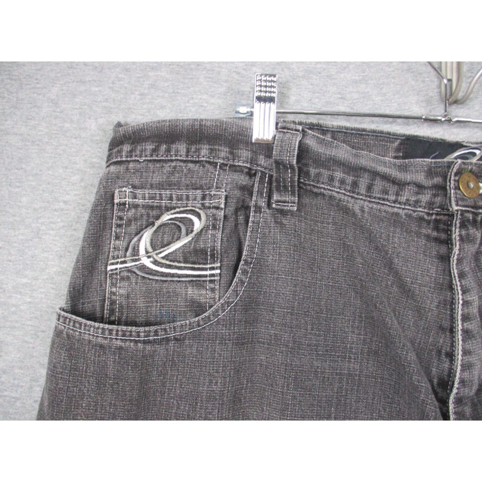 Vintage Evolution Jeans Men’s 42x32 Black Dark Wash Baggy Wide Leg Denim Relaxed 42 32 Inseam 42in Dark Wash Mens Jeans Size US 42 / EU 58 - 2 Thumbnail