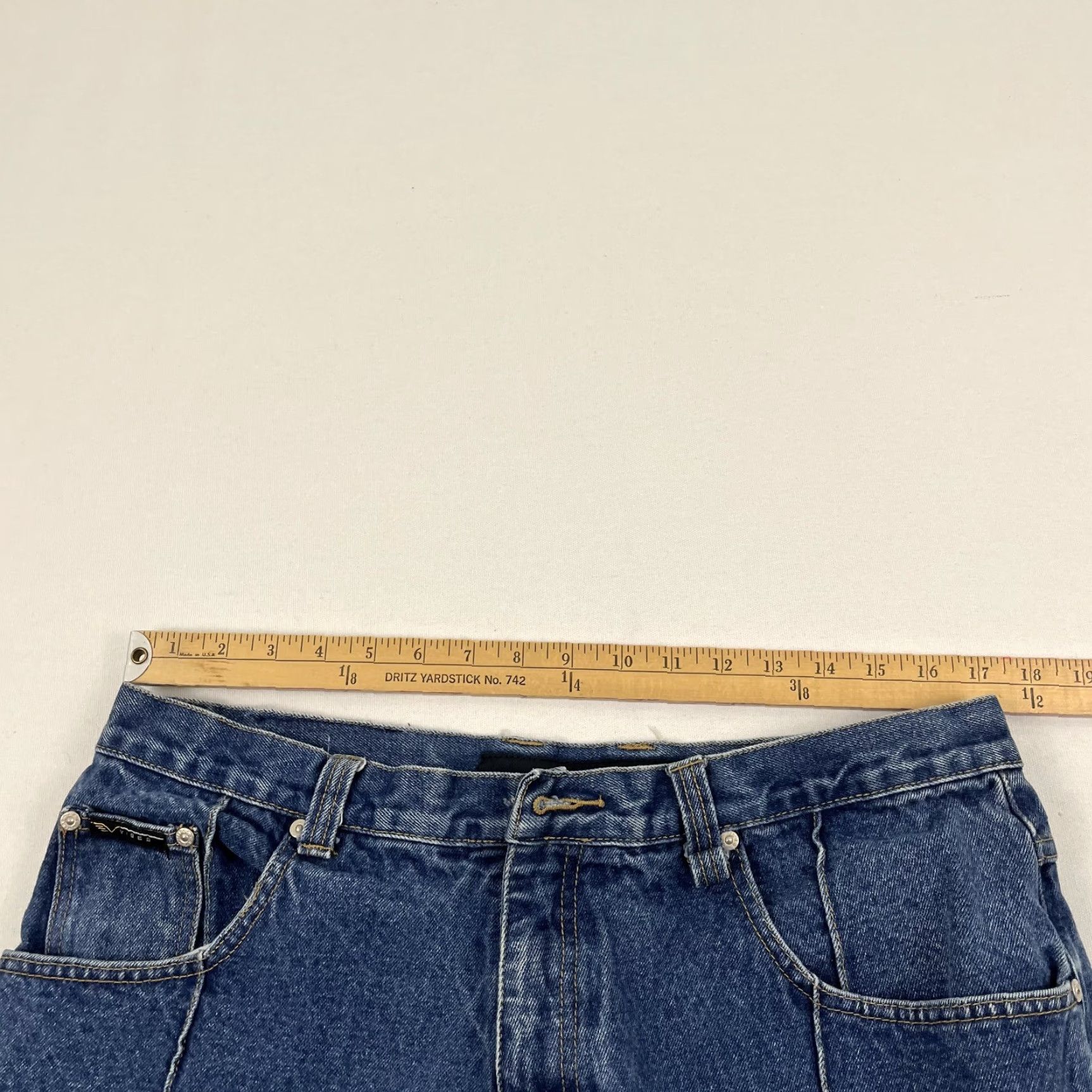VIBE VINTAGE Vibes Gold Label Jeans Mens 34 x 31 Blue Denim Patchwork Skater Grunge Y2K Jeans Mens Blue Patchwork 34x31 Grunge Skater Y2K Size US 34 / EU 50 - 3 Thumbnail