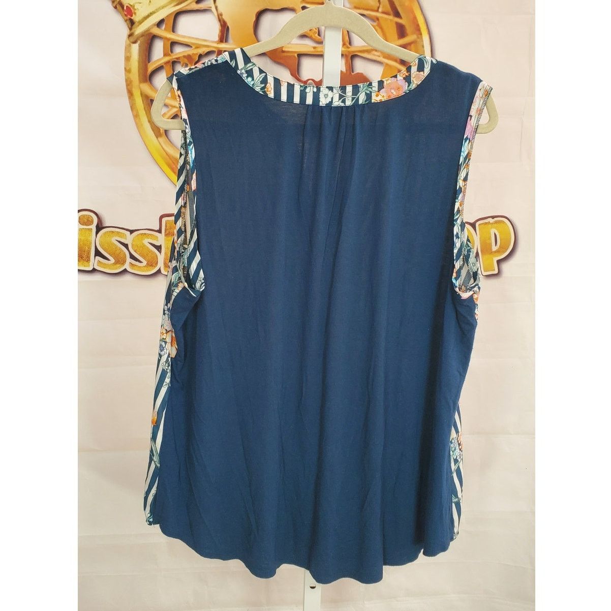 Other Zac Rachel Navy Floral Stripe Sleeveless Top XL Size XL / US 12-14 / IT 48-50 - 2 Thumbnail