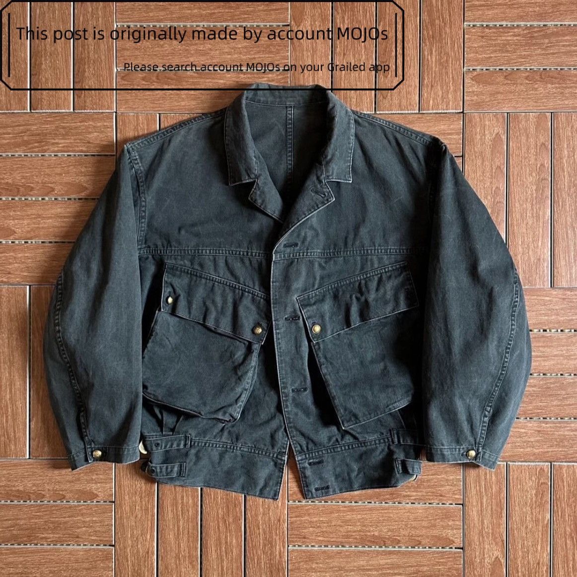 Yohji Yamamoto Sz L Yohji Yamamoto 80s Vintage Black Work Shop Jacket mojos Size US L / EU 52-54 / 3 - 1 Thumbnail