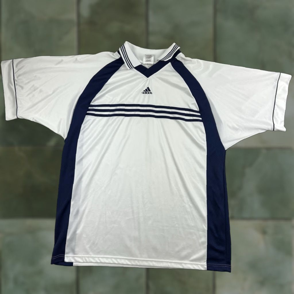 Adidas Vintage Adidas Athletic Shirt Adult XL White Collared Sports Soccer 90s USA Size US XL / EU 56 / 4 - 1 Thumbnail