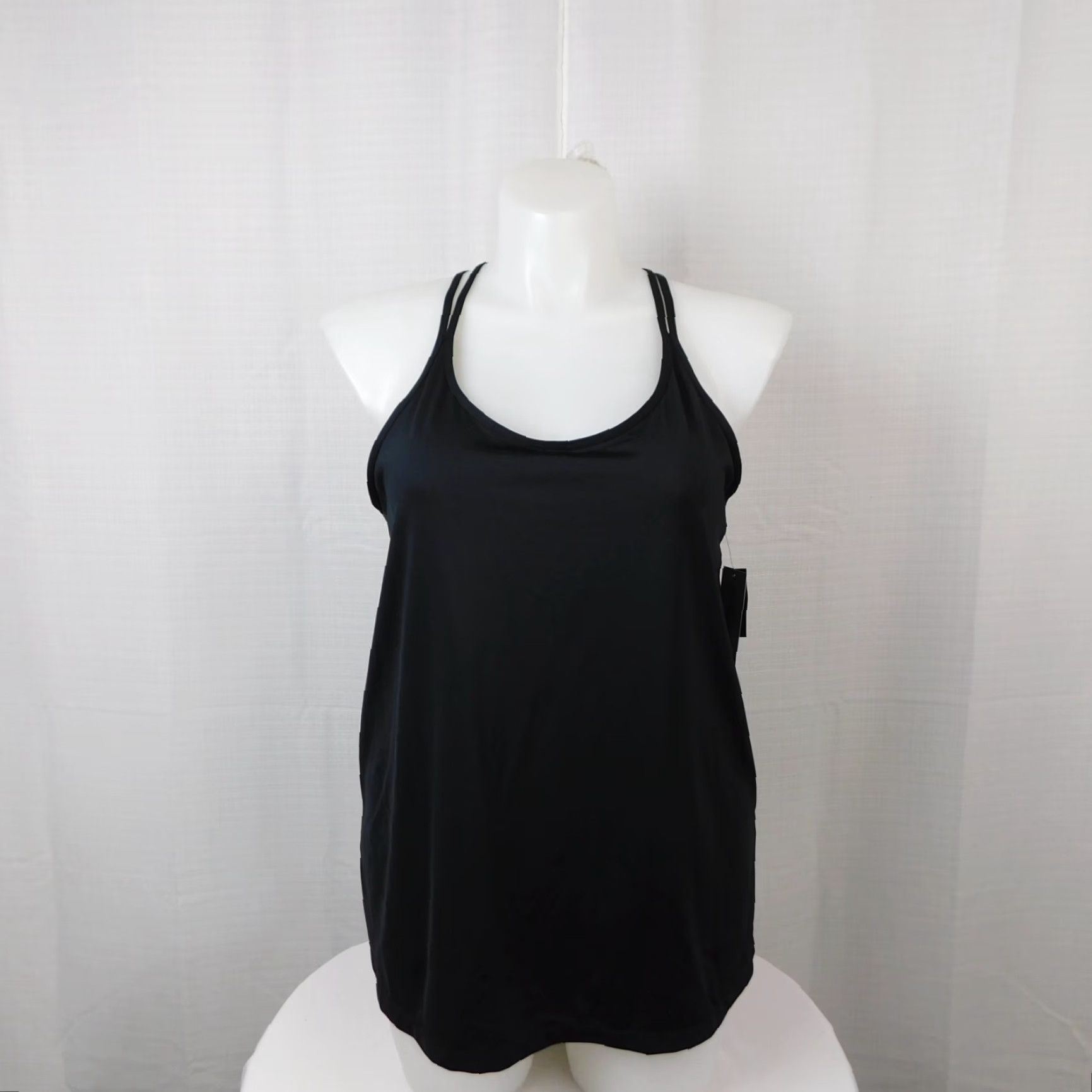 Vintage Ideology Tank Top - 2XL Black Sleeveless Scoop Neck Strappy Back Shirt Women Casual Gym Yoga 90s? Size XXL / US 16-18 / IT 52-54 - 4 Thumbnail