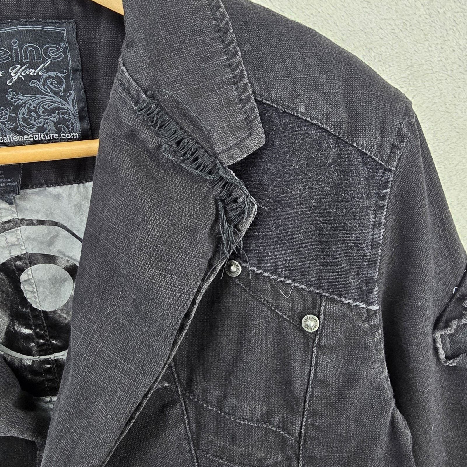 Other Vintage Caffeine New York Jacket Large Distressed Rave Y2K Size L / US 10 / IT 46 - 8 Thumbnail