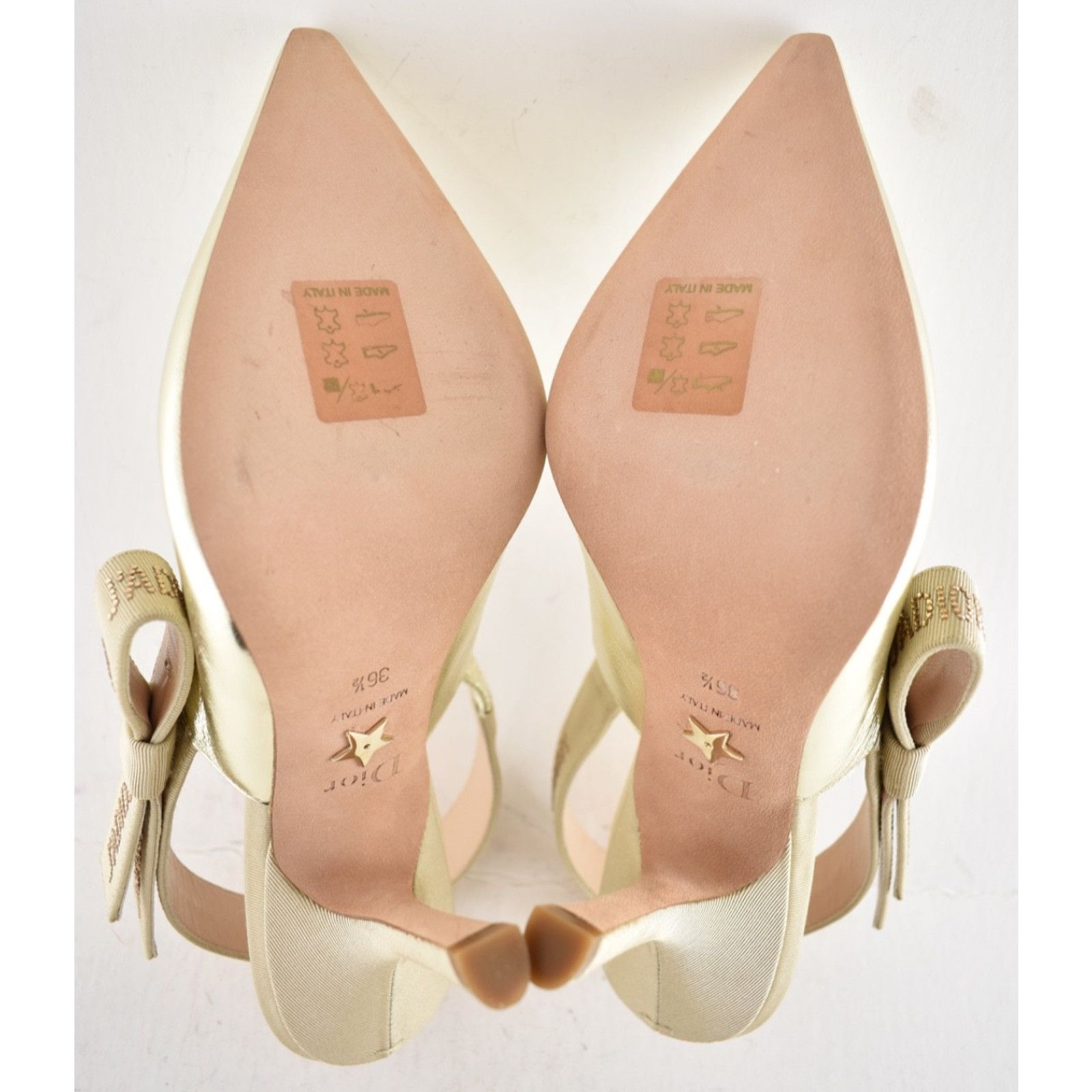 Dior Dior J'adior Light Gold Crystal Ribbon Logo Slingback Pump Size US 6.5 / IT 36.5 - 14 Thumbnail