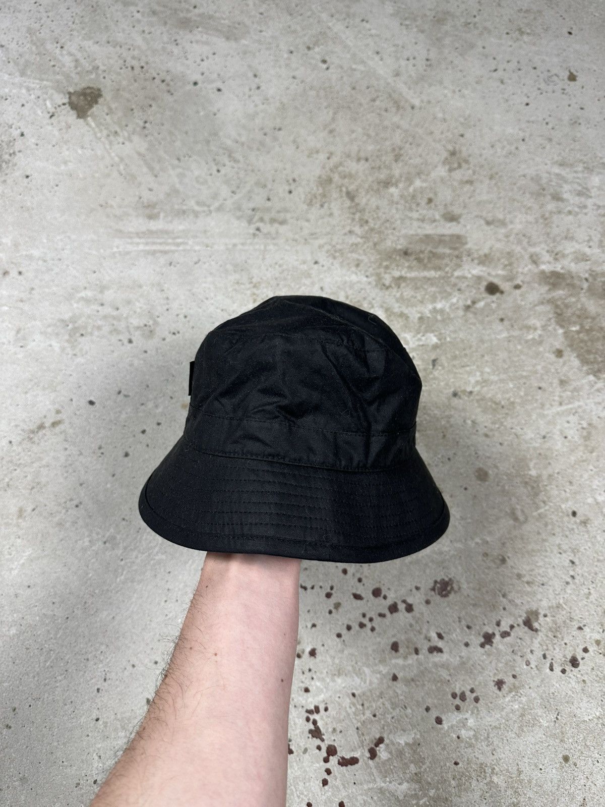 Barbour Vintage Y2K Barbour Black Waxed Cotton Bucket Hat Size ONE SIZE - 4 Thumbnail