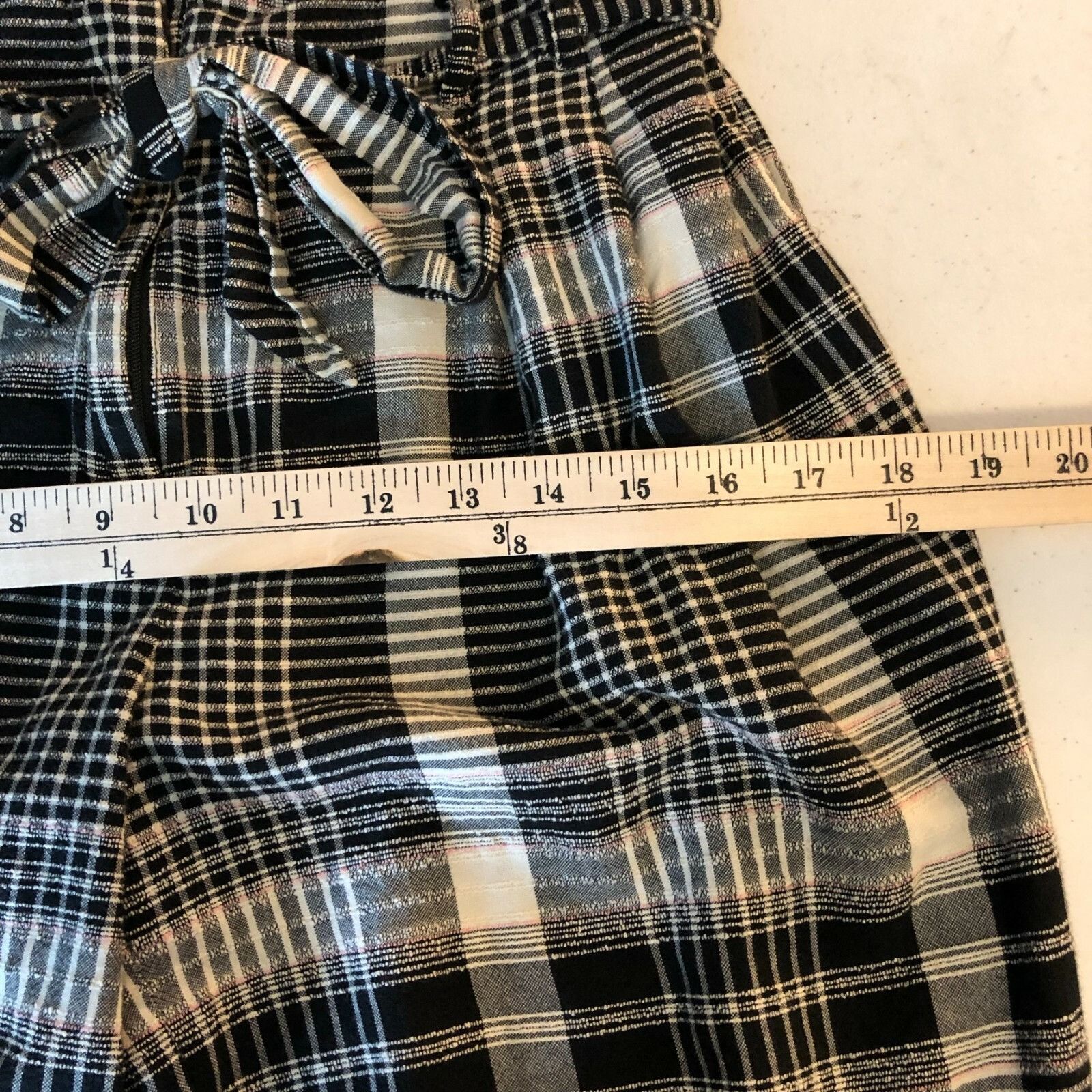 Anthropologie ett:twa Anthropologie Womens Crop Pants Wide Leg Plaid Tie W Size 27" / US 4 / IT 40 - 7 Thumbnail