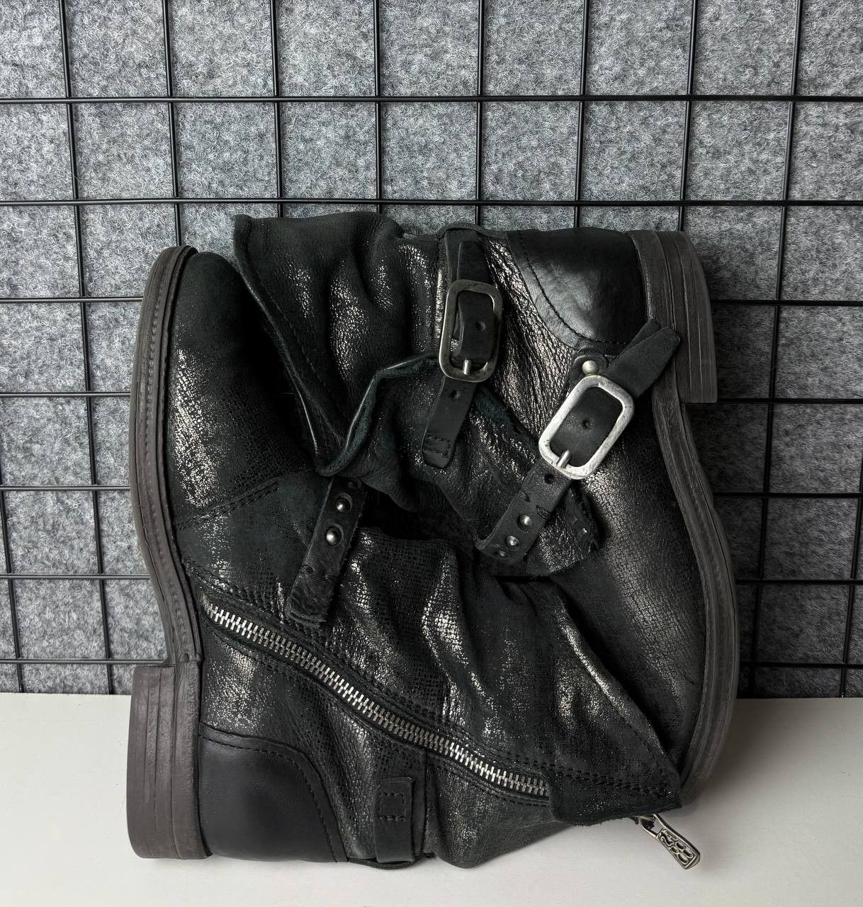 Japanese Brand A.S.98 Airstep Ankle Biker Boots Gliter Size US 8 / IT 38 - 3 Thumbnail